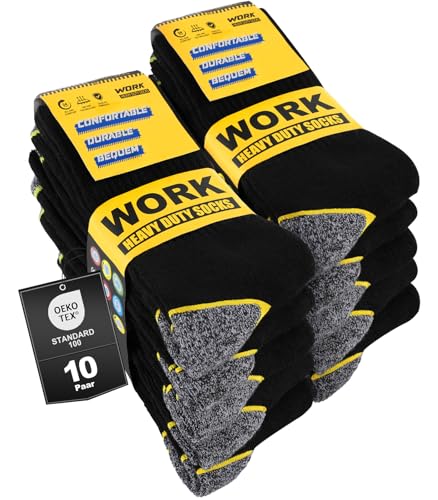 Detalle de Effeet Men's Work Socks Heavy Duty Cushioned Crew Durable 10 Pairs
