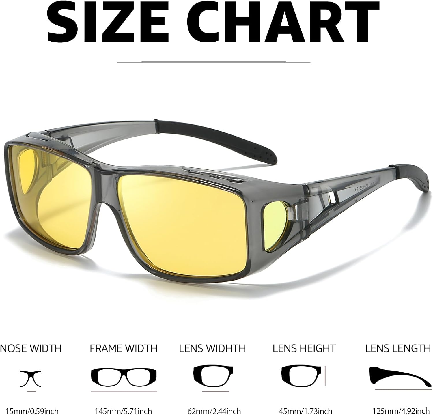 Detalle 1 de Myiaur Night Driving Over Glasses for Men & Women 🕶️ Read more