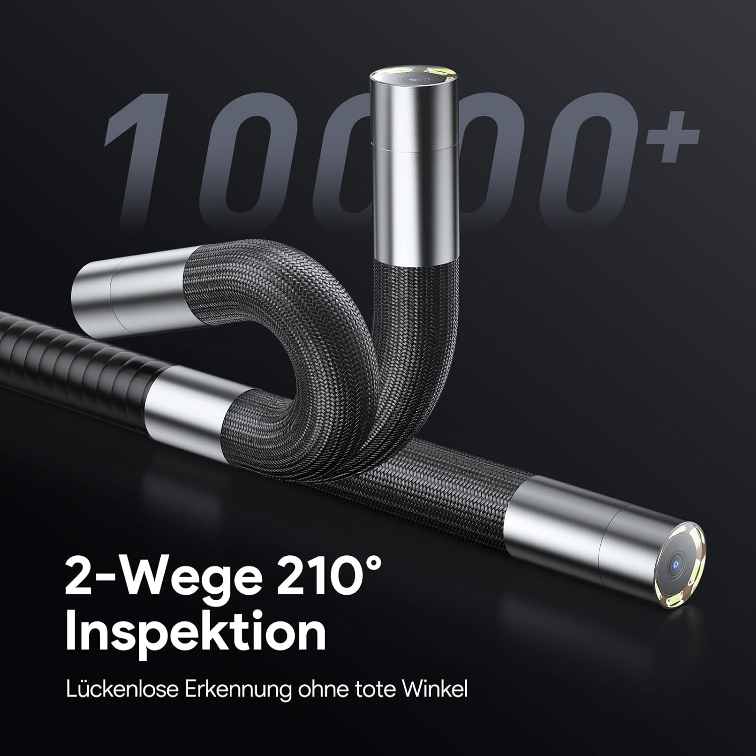 Detalle de DEPSTECH 6,2mm drehbare Endoskopkamera mit Licht und 4,5" IPS-Display (DS660) – 1080P Inspektionskamera für enge Stellen