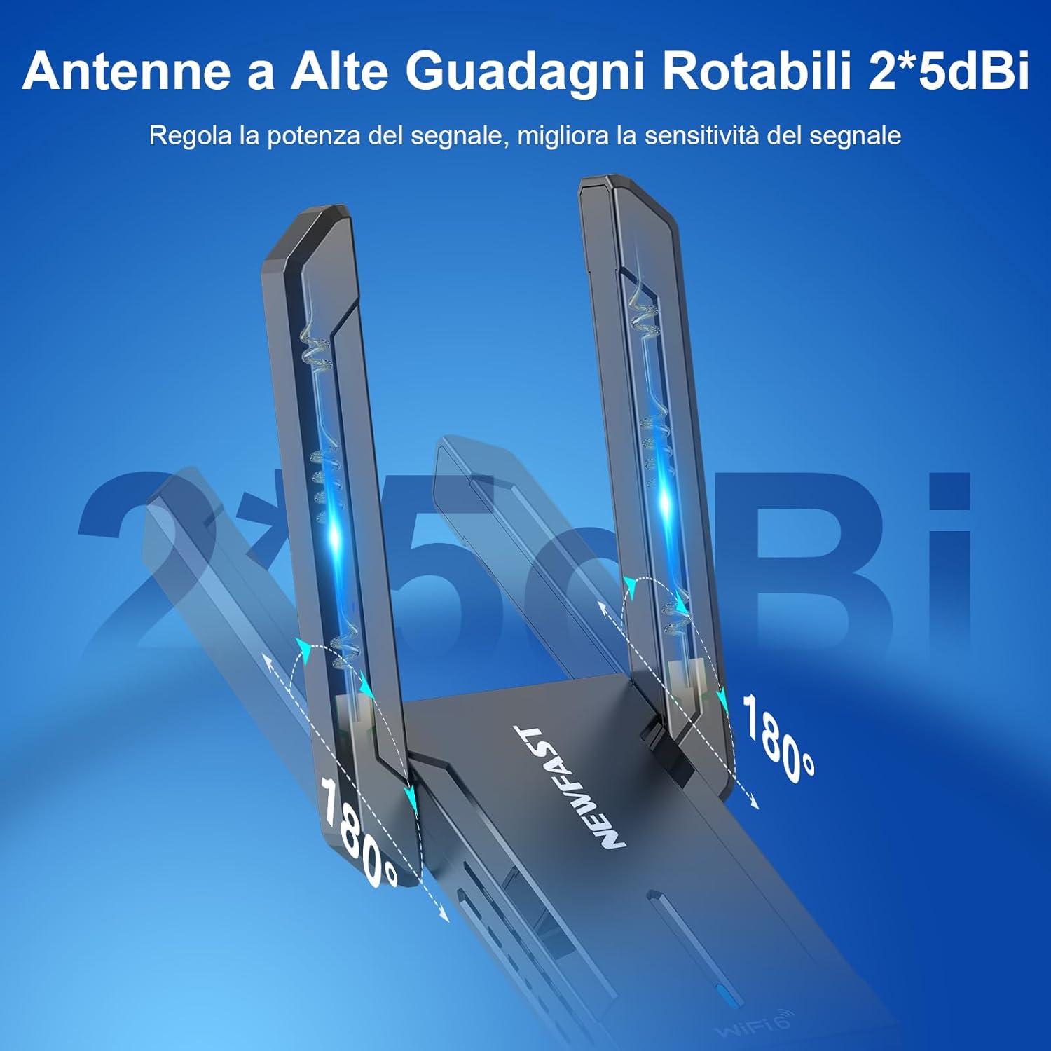 Thumbnail 5 de NEWFAST NF-U353: Chiavetta WiFi 6E da PC Fisso fino a 5400 Mbps