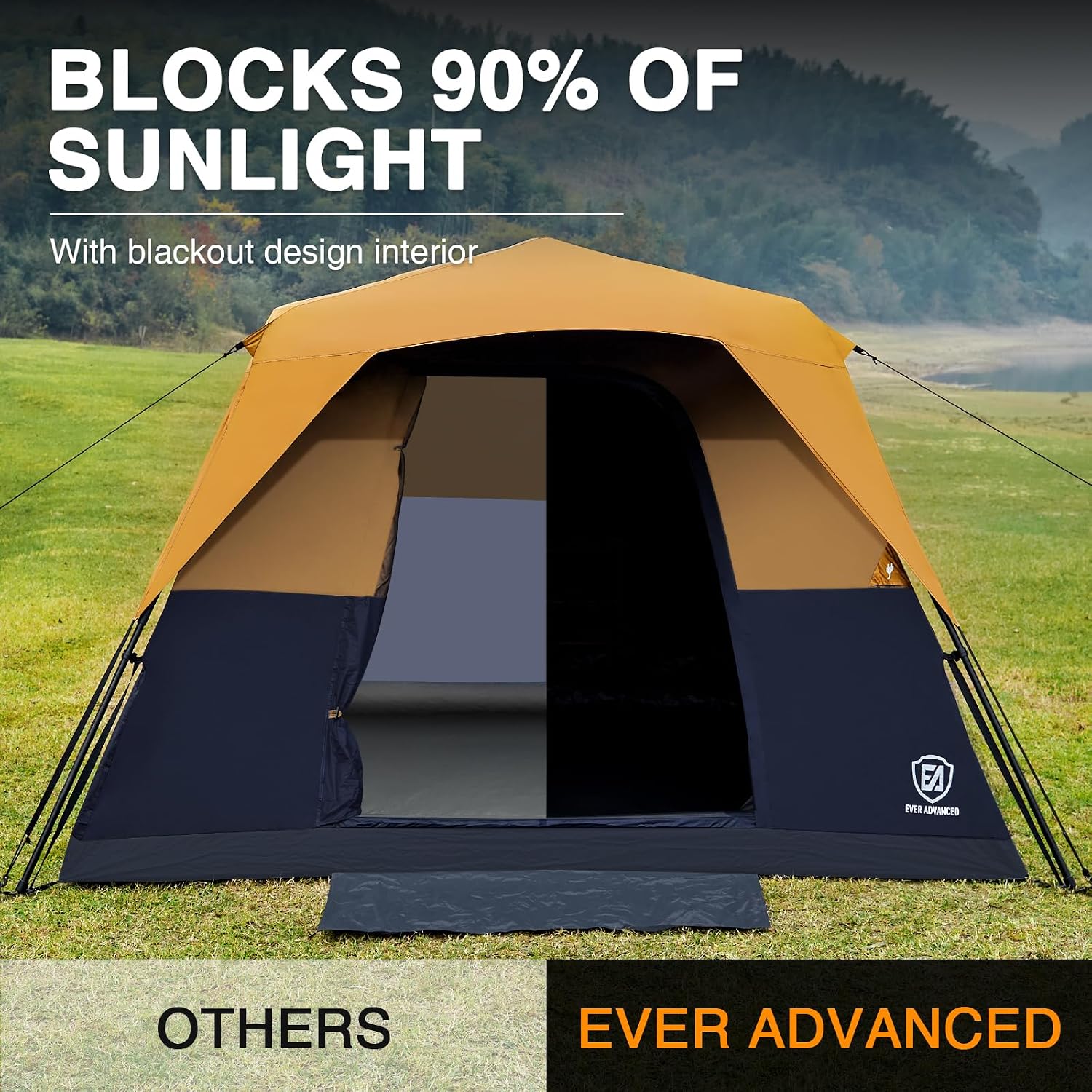 Detalle de Ever Advanced 6 Person Camping Tent with Blackout Design