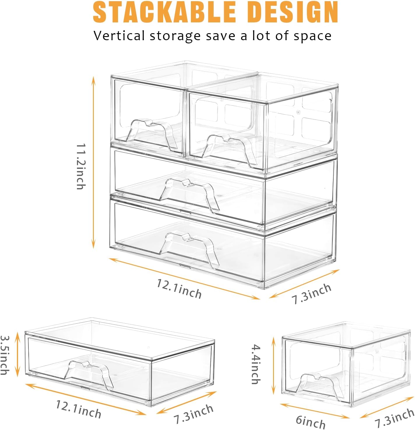 Detalle 2 de Stebopum 4-Pack Stackable Organizer 12.1 in 🗄