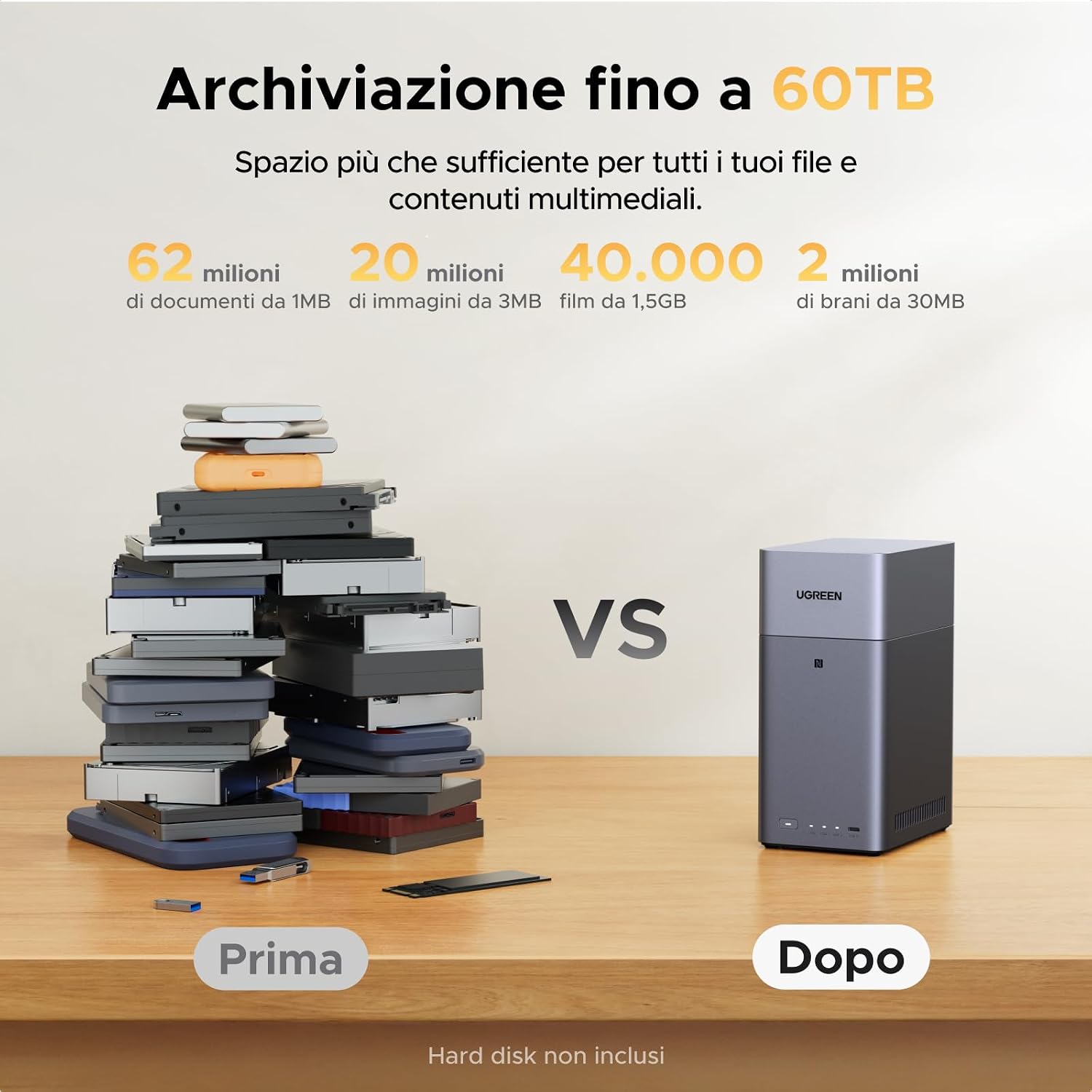 Detalle 2 de UGREEN NASync DH2300 NAS desktop 2 alloggiamenti