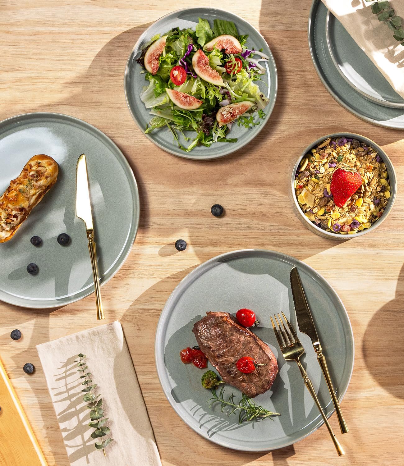 Detalle de TheTerra Ceramic Dinnerware Set 12 Pieces 🍽