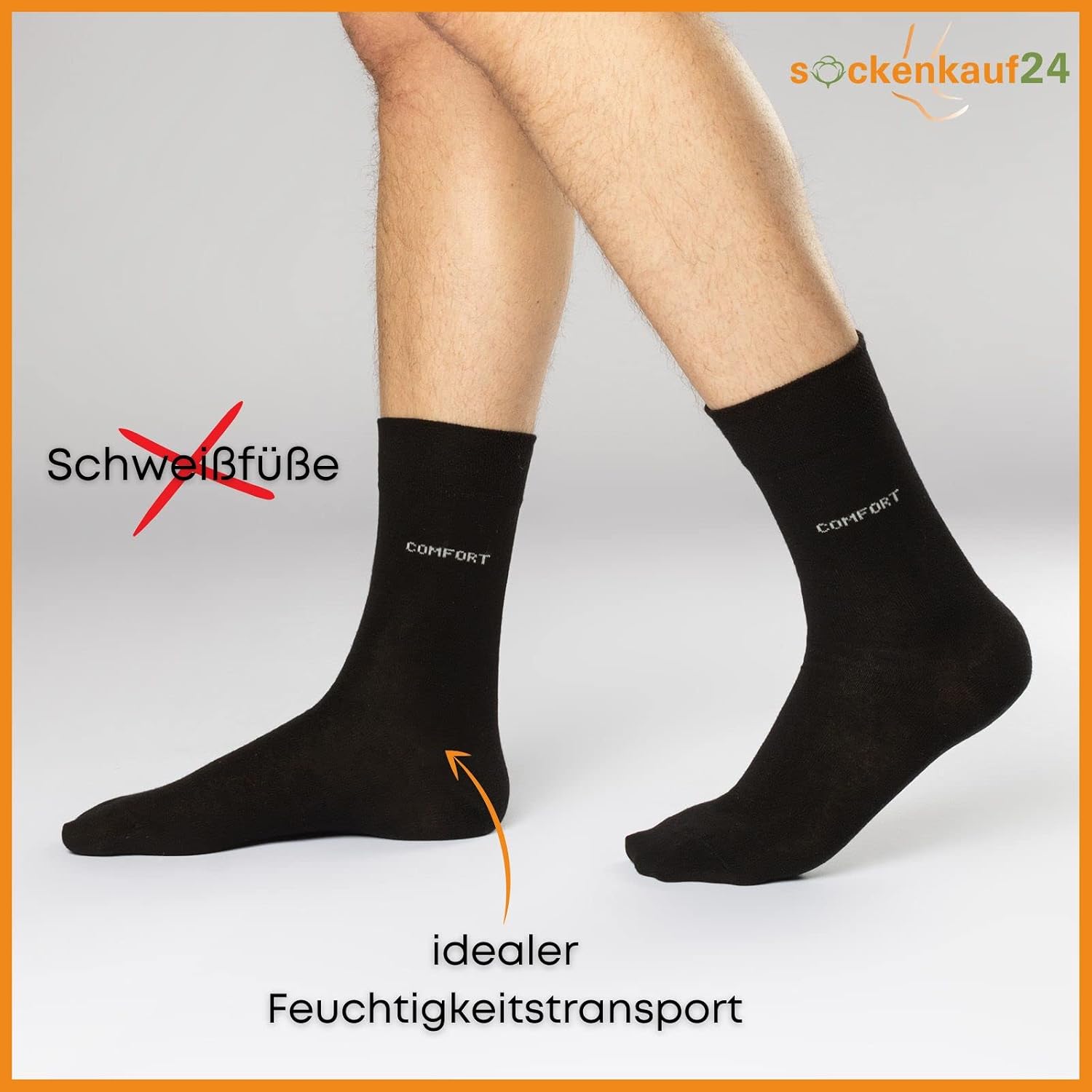 Thumbnail 6 de 10 Paar Comfort Socken ohne Gummi & ohne Naht – Baumwolle, Komfortbund, Herren & Damen