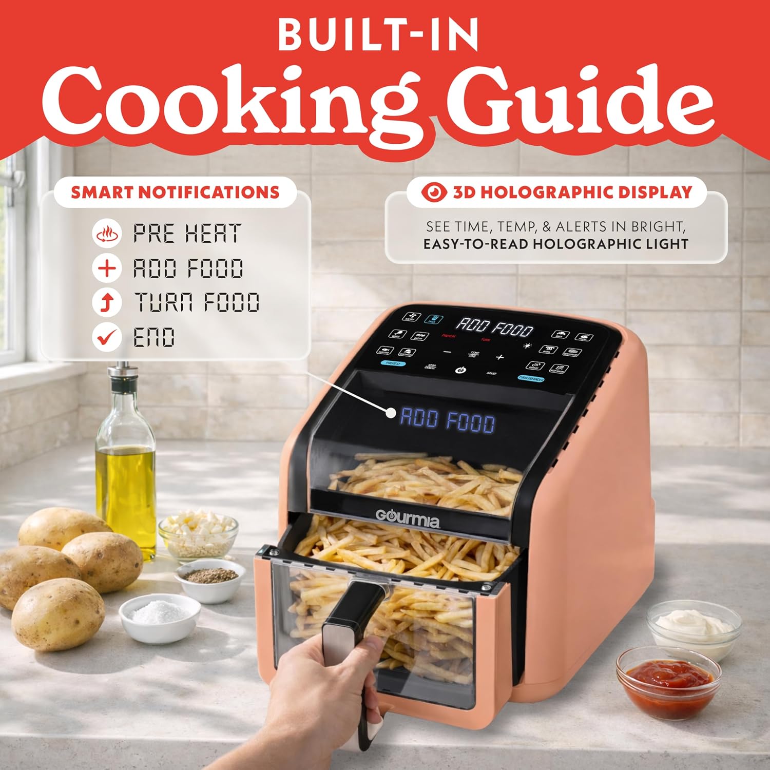 Thumbnail 5 de Gourmia Air Fryer 7 QT with Guided Cooking