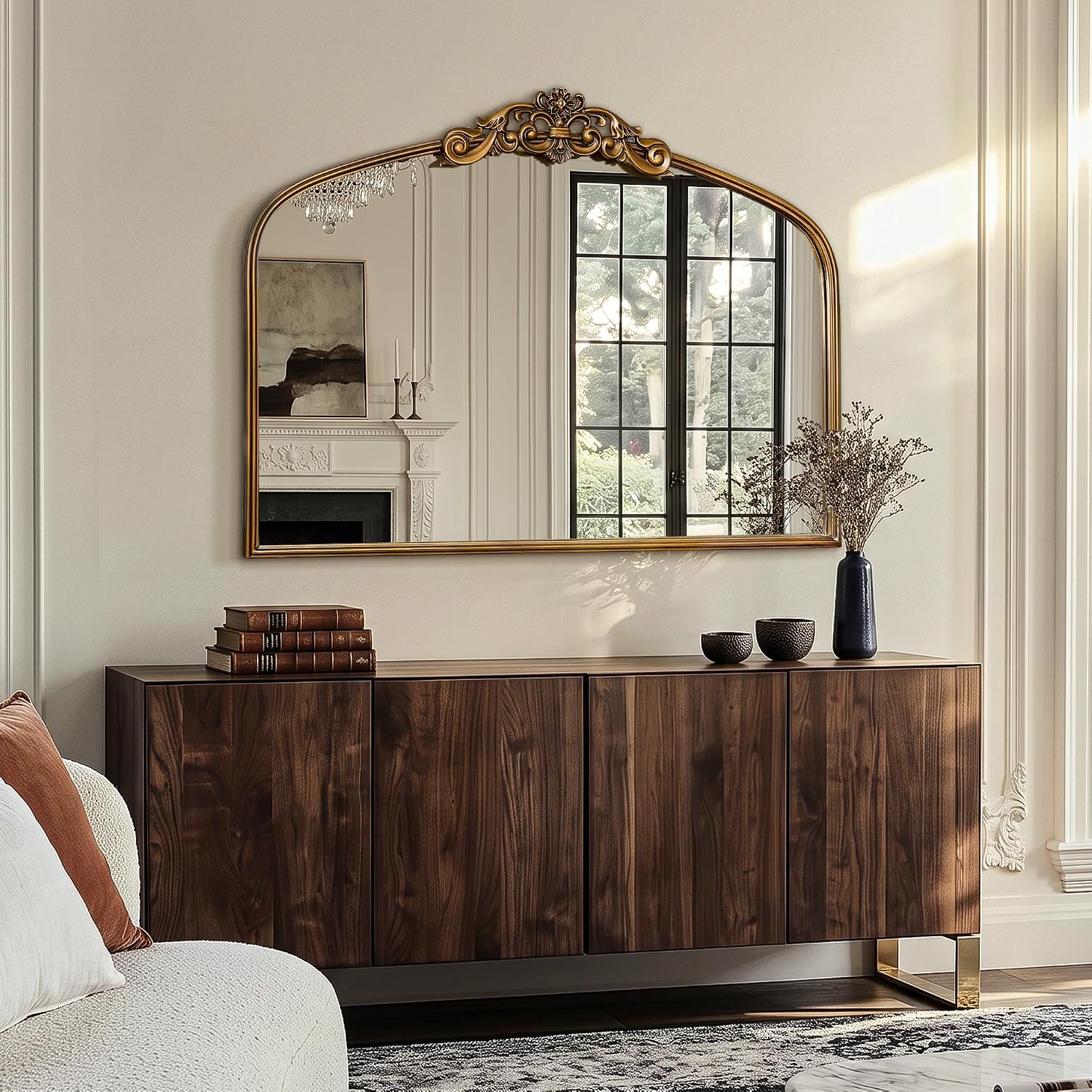 Detalle de LAWADA Arched Wall Mirror, 40 x 29 inches