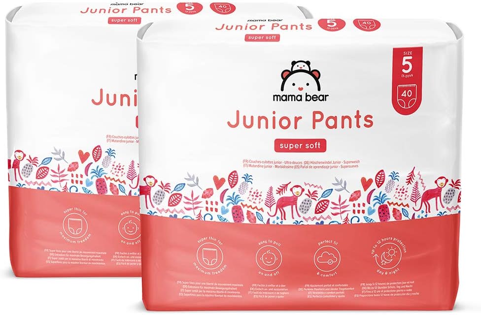 Thumbnail 6 de Amazon Brand - Mama Bear Super Soft Junior Nappy Pants Size 5 (13-20kg), 80 Count (2 x 40) in White