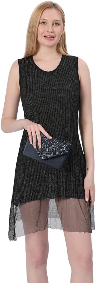 Detalle de Wocharm Satin Diamante Clutch Bag: Evening Classic for Weddings, Proms and More