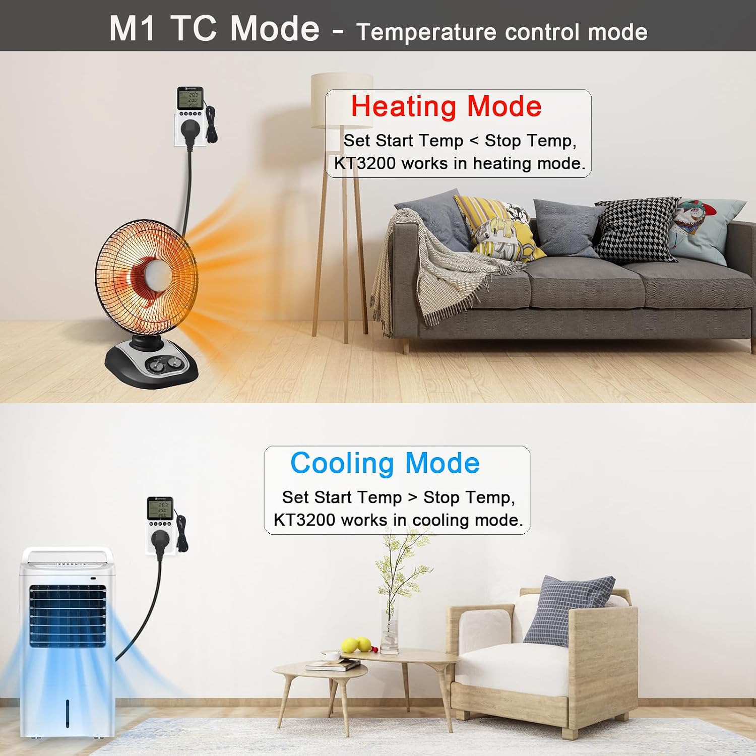 Thumbnail 3 de KETOTEK KT3200PRO Digital Thermostat Plug Socket with Day Night Timer