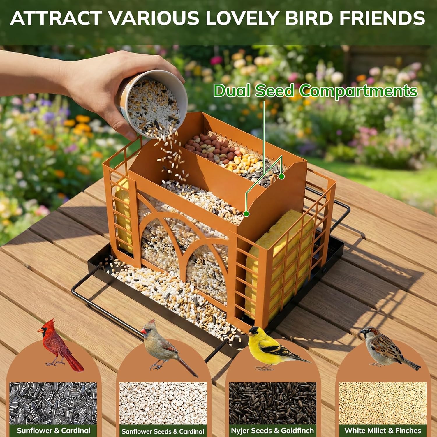 Detalle 2 de Metal Bird Feeder 3.5 lb Capacity