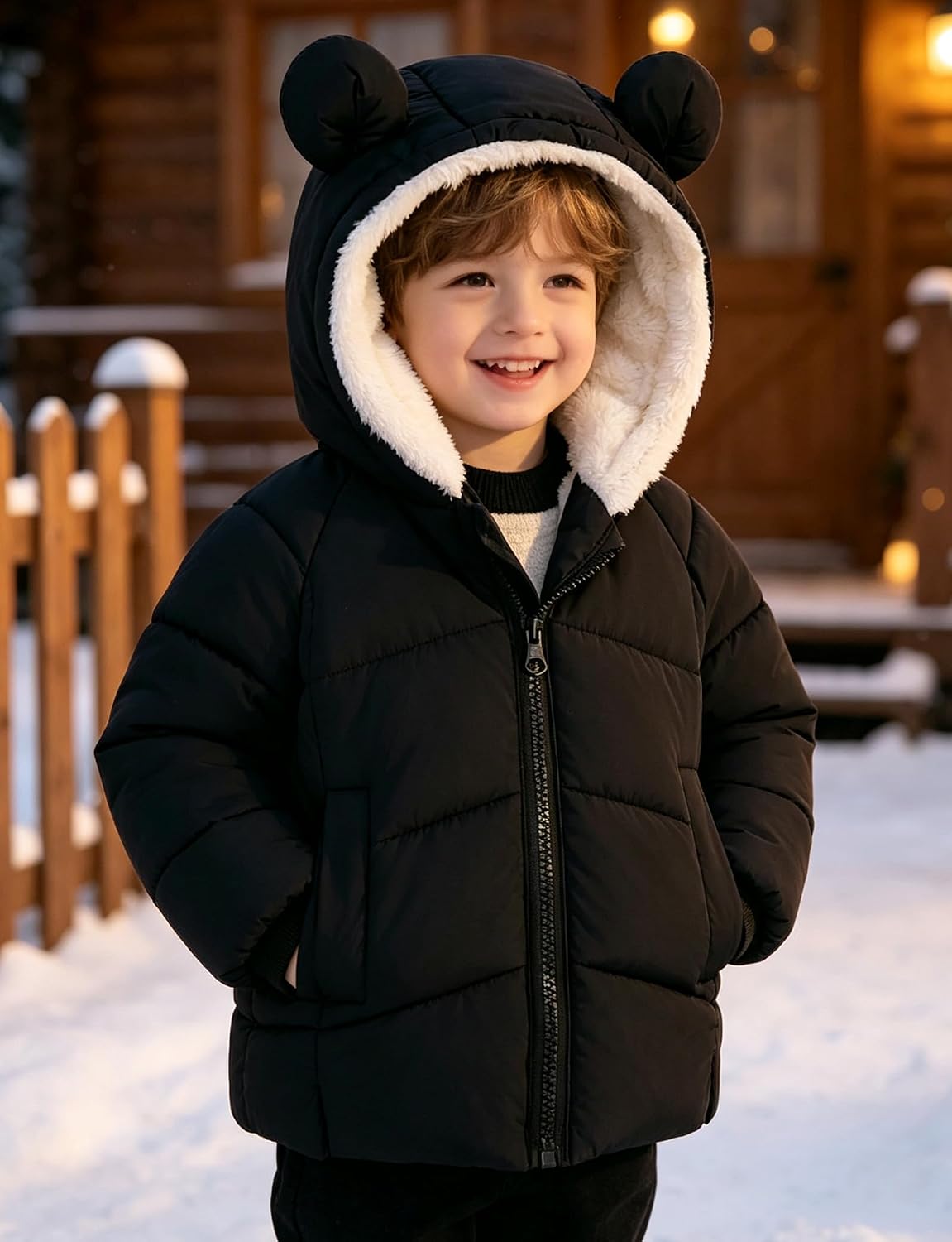 Detalle 1 de Toddler Fleece Jacket with Hood, 6M-5T