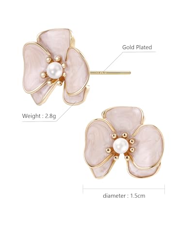Detalle de Zikichiky flower stud earrings in enamel