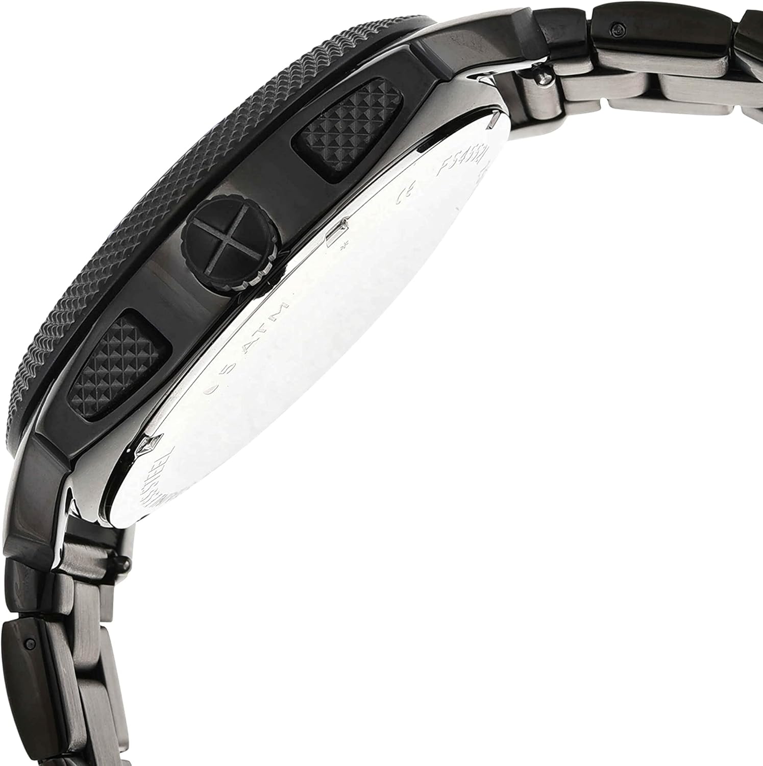 Detalle de Fossil Machine da uomo – cronografo al quarzo 45 mm in acciaio, cinturino in acciaio o pelle