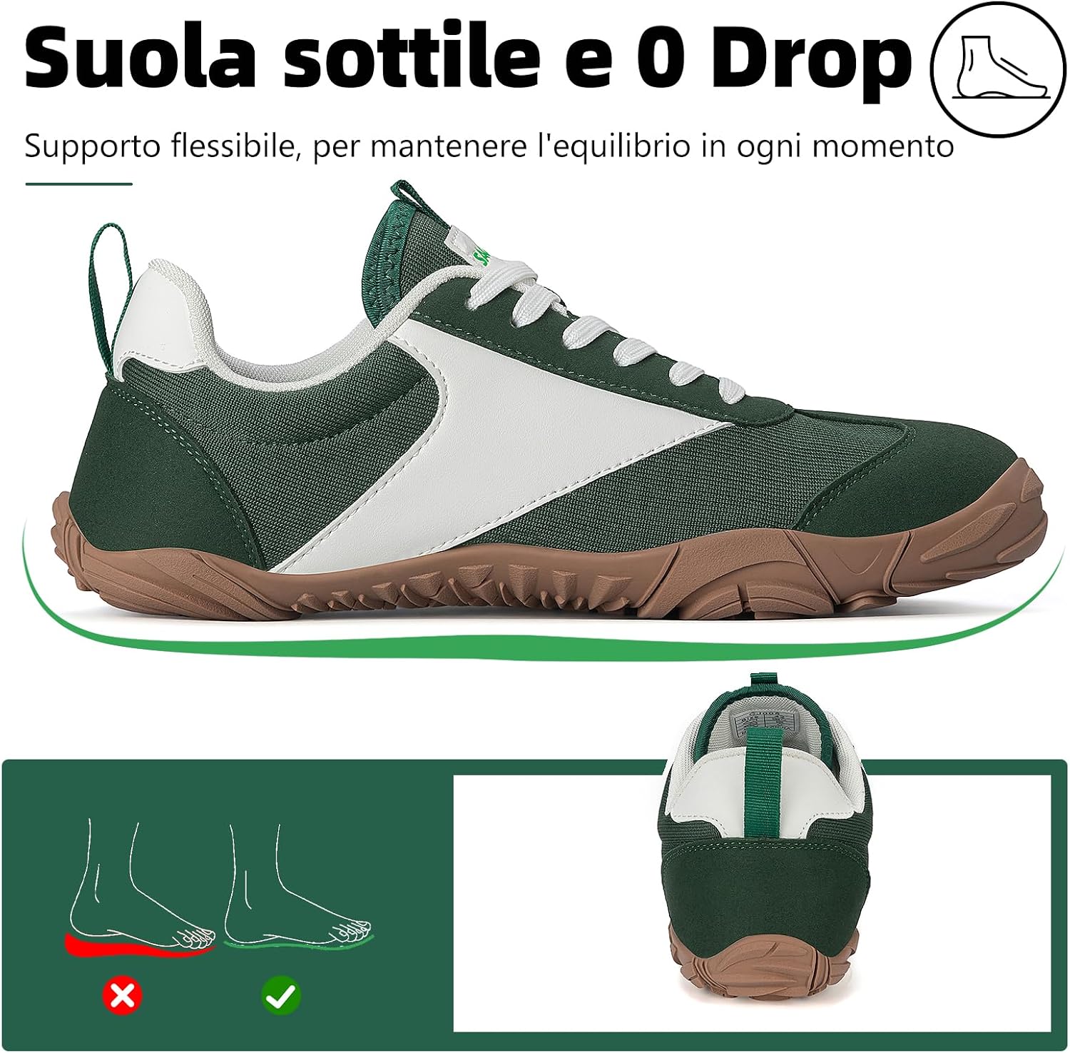 Detalle de SAGUARO Barefoot Shoes Unisex Sneakers Piedi Nudi Minimaliste Traspiranti Leggera
