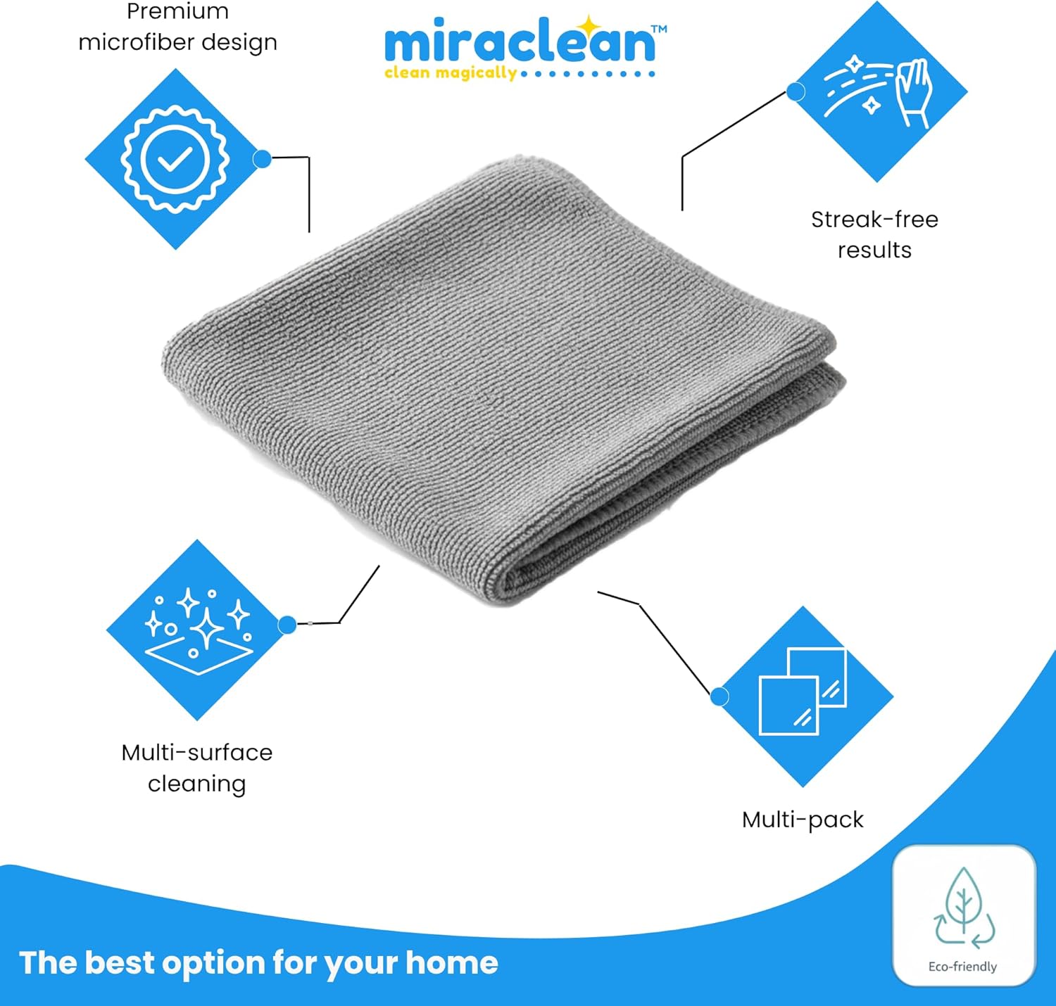 Detalle de Microfiber Cleaning Cloth Grey 12 Pack — 12 x 12 inch, 320 GSM, Lint-Free, Scratch-Free