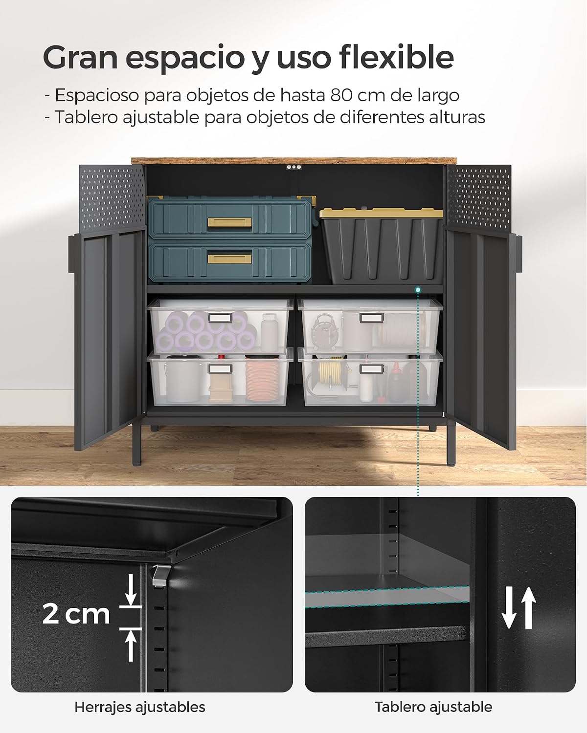 Thumbnail 4 de SONGMICS LSC102B01 armario metal 40x80x76 cm