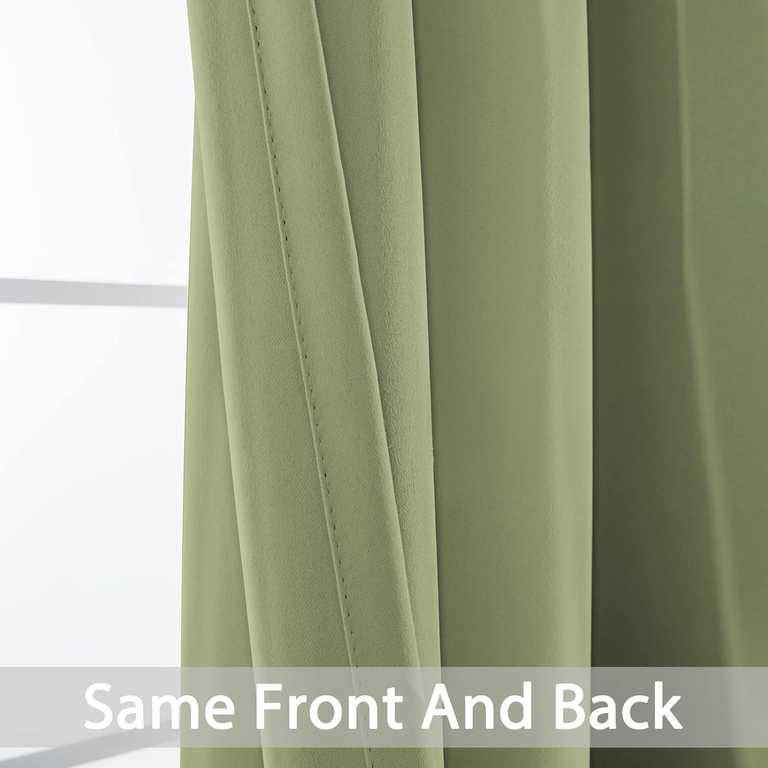 Thumbnail 5 de Yakamok Sage Green Blackout Curtains (52x84 in, 2 Panels) for Bedroom and Living Room