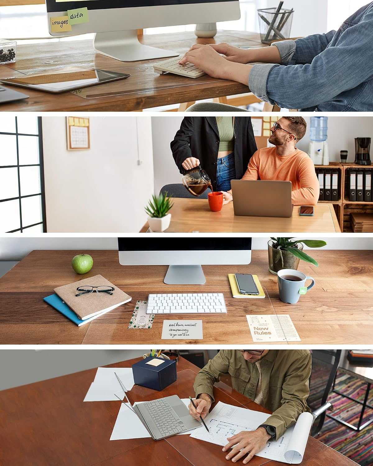 Thumbnail 6 de Oterri Clear PVC Desk Pad, 30 x 16 Inches, Waterproof and Heat-Resistant
