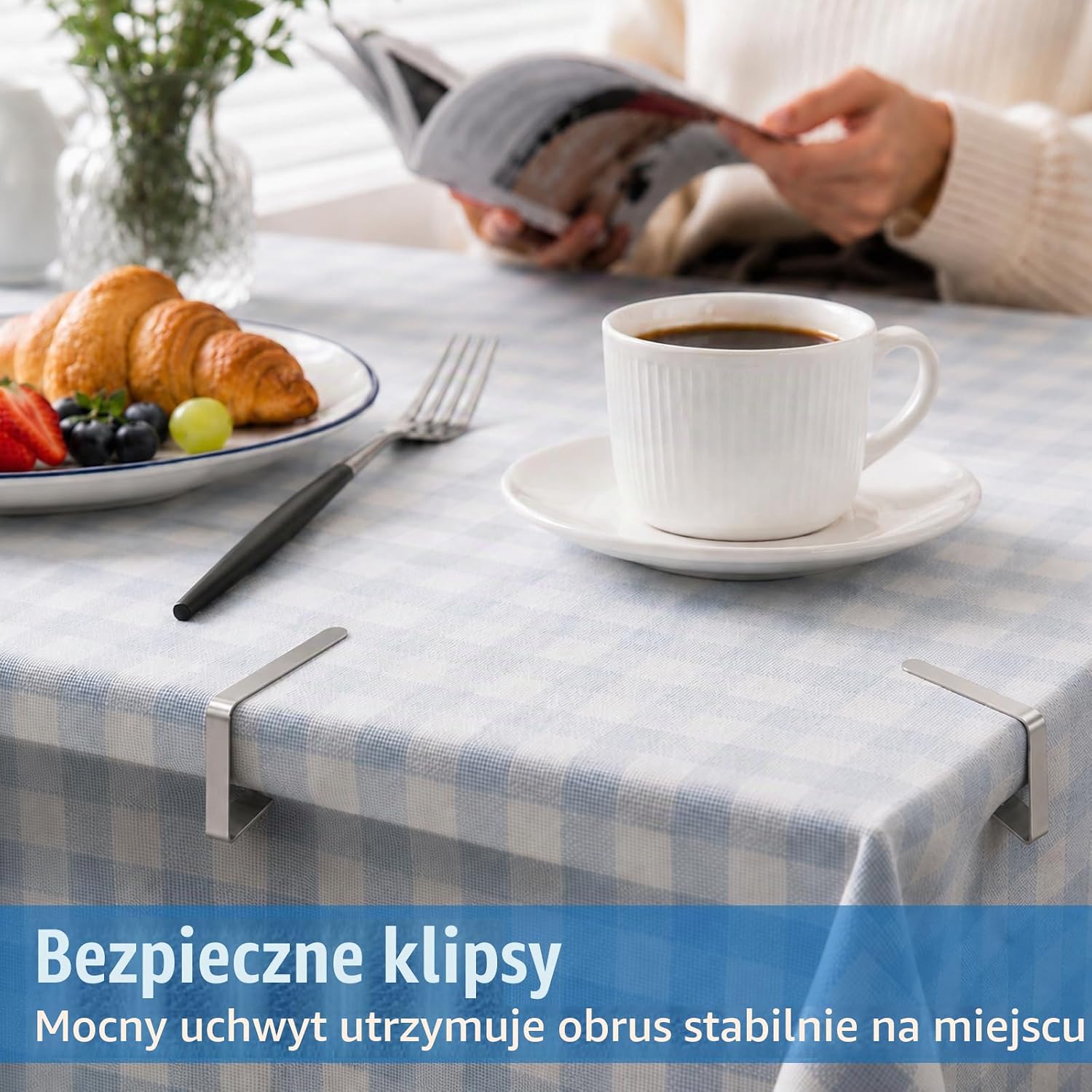 Thumbnail 2 de Amlif 011216 metalowe klamry do obrusów ze stali nierdzewnej 430, srebrne