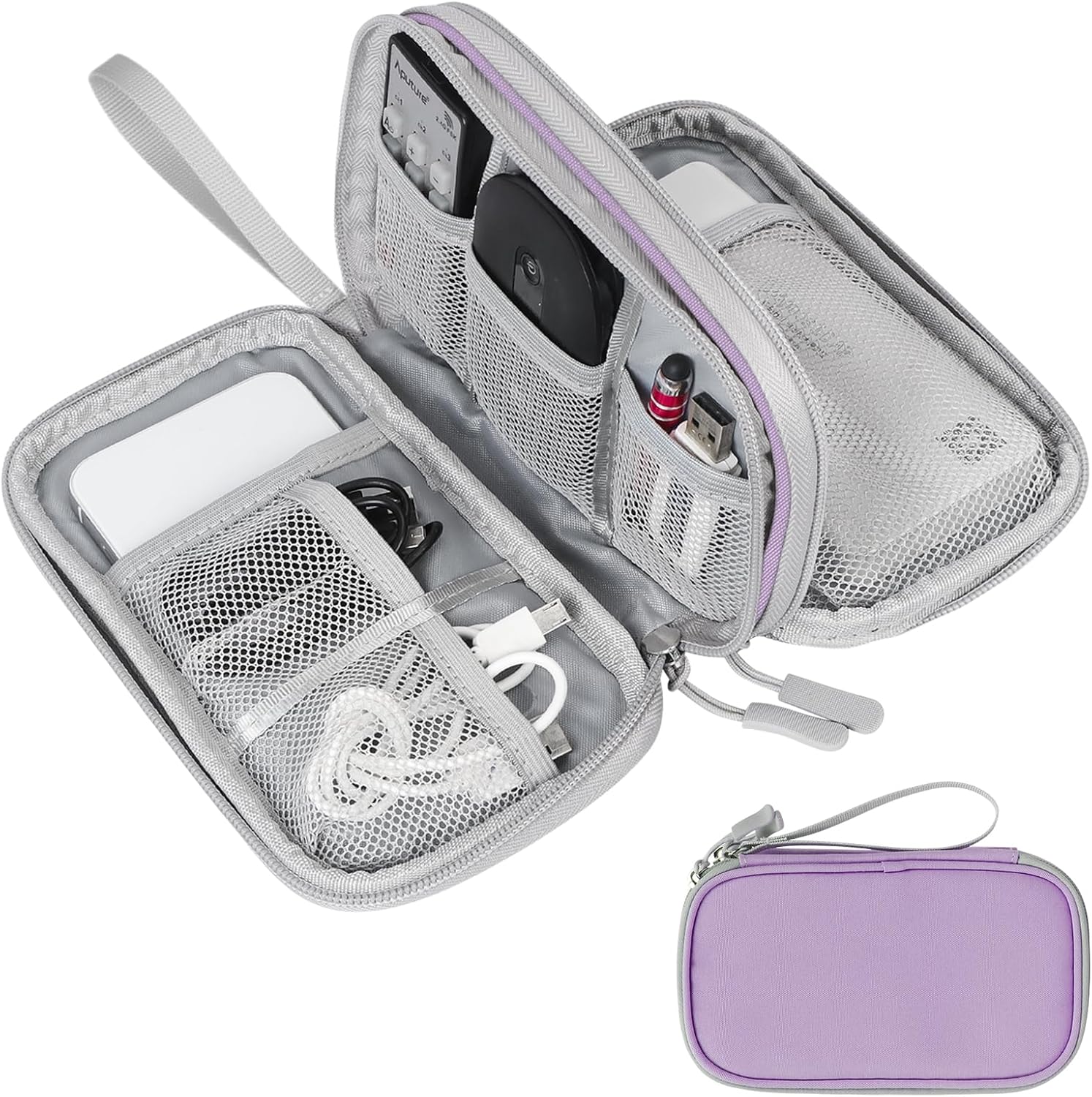 Detalle de Skycase Kabeltasche: Travel Essentials Tech Pouch – Kompakte Organisation für Kabel, Zubehör und Schreibzeug