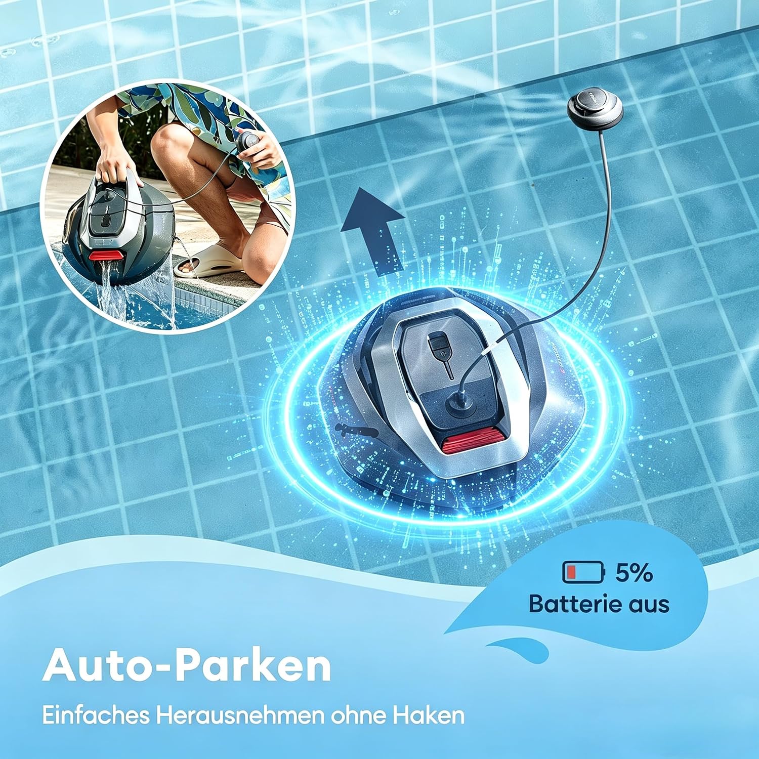 Thumbnail 4 de Pooleco 10 Poolroboter (2026 Upgrade) – kabelloser Akku-Saugroboter mit Dual-Motor-System