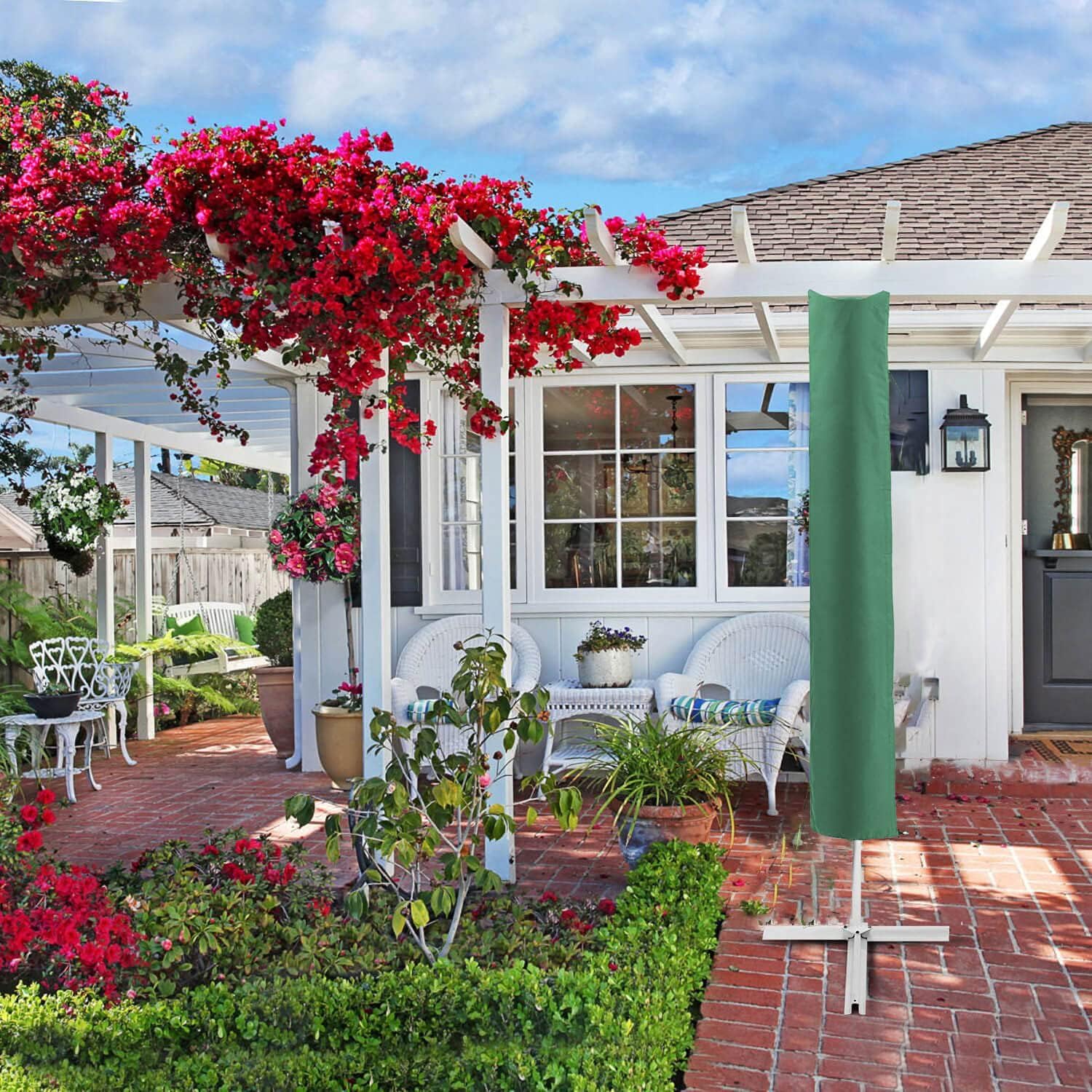 Thumbnail 4 de PATIO PLUS Parasol Cover (Waterproof 600D Oxford PVC) for Garden Umbrellas, Green, 153 x 30 x 30cm