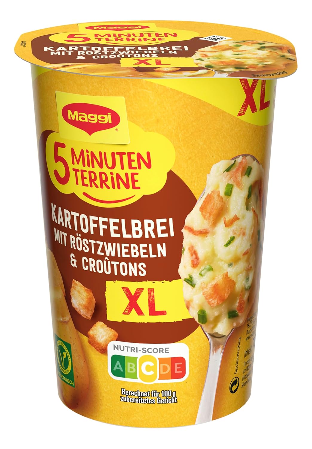 Thumbnail 2 de MAGGI 5 Minuten Terrine XL Kartoffelbrei mit Röstzwiebeln & Croutons – vegetarisch, 8er Pack (8 x 76 g)