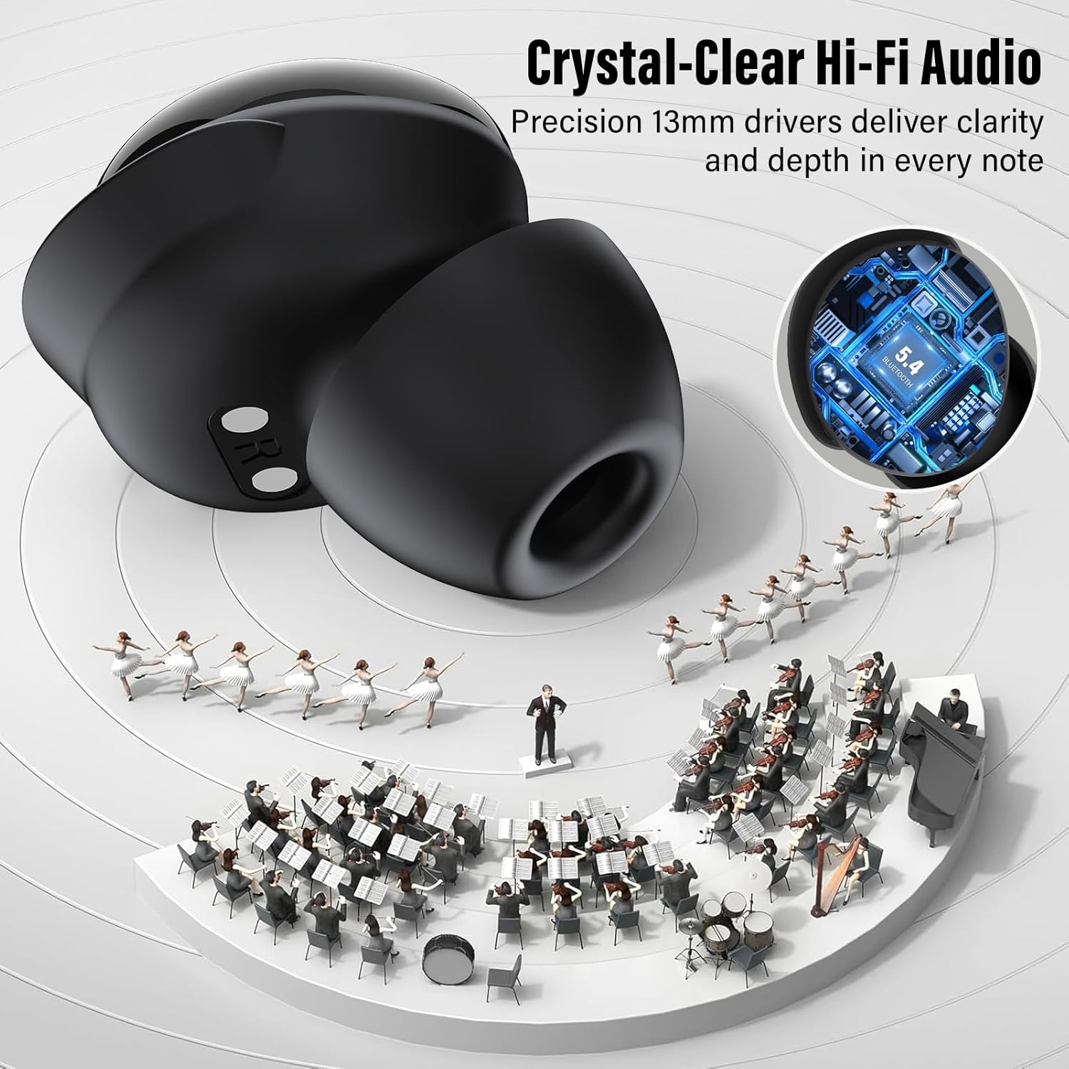 Thumbnail 2 de Wireless Earbuds with Smart Touch Screen: L8 Pro Sleep Edition