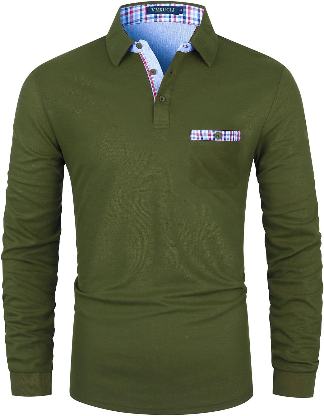 Thumbnail 6 de Polo Uomo a Maniche Lunghe in Cotone con Colletto e Bottoni - Stile Sportivo per Autunno/Inverno