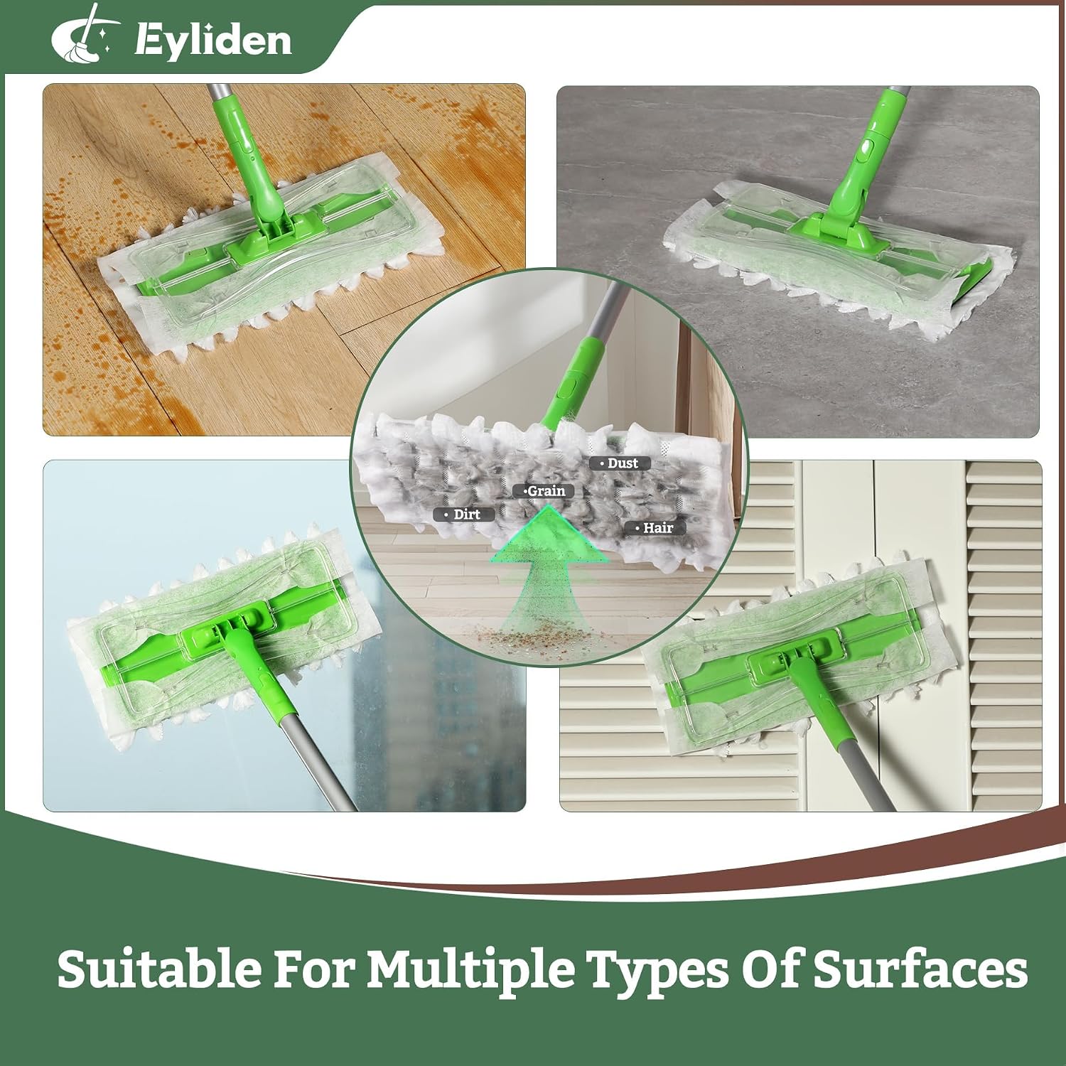 Detalle 2 de Eyliden Sweeper Mop Starter Kit with 36 Refills
