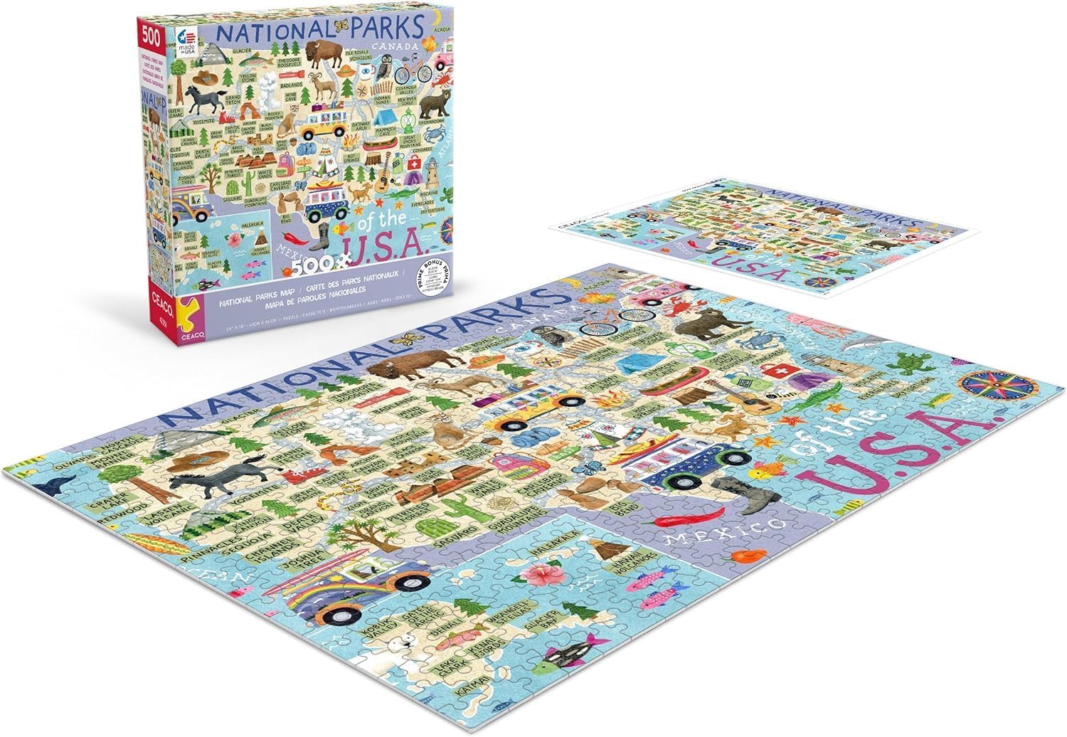 Detalle de Ceaco National Parks Map 500 Piece Jigsaw Puzzle