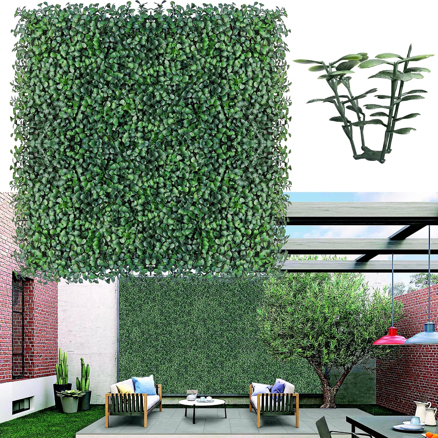 Detalle de ODTORY Boxwood Hedge Panels 72.5 sqft