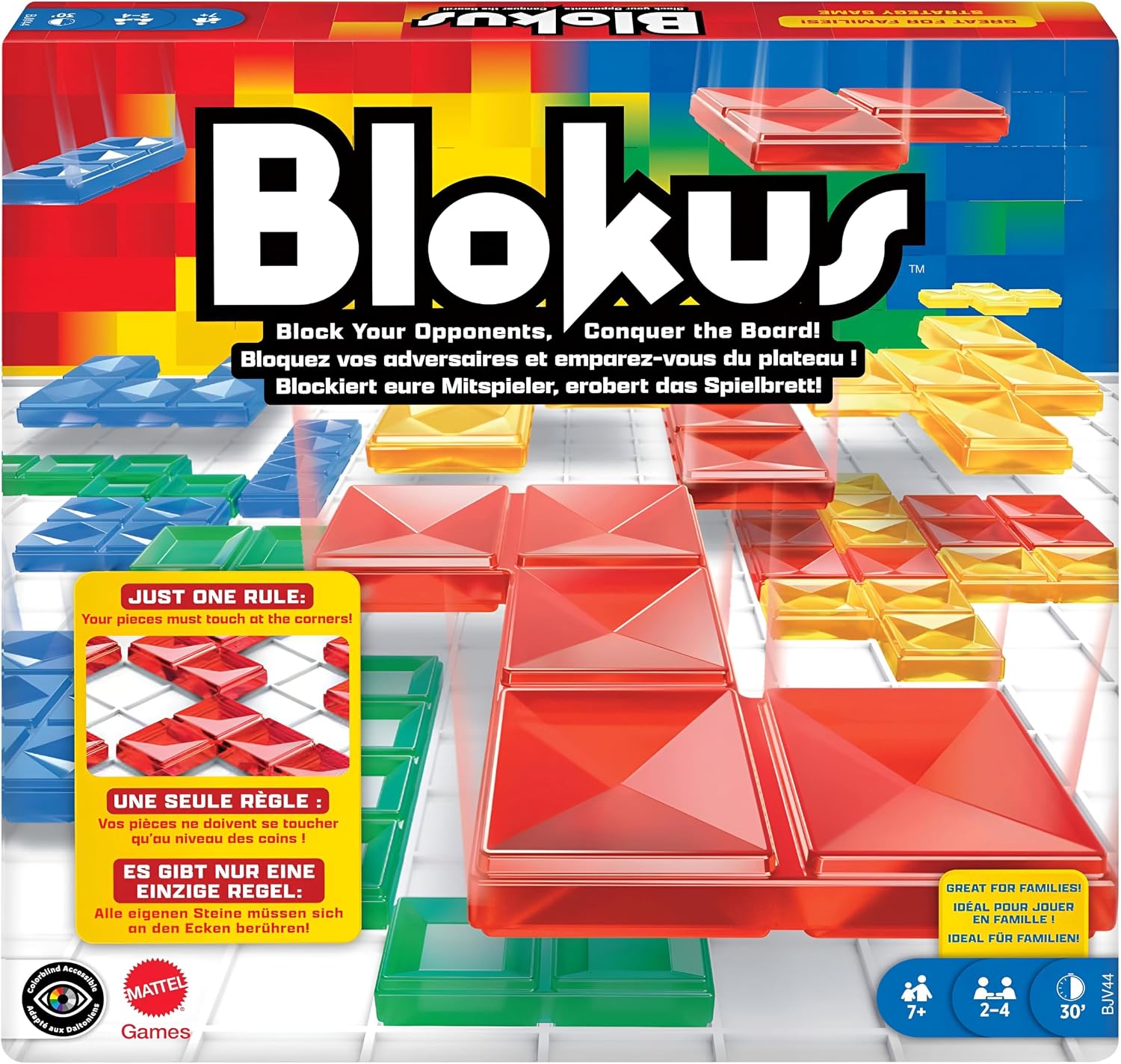 Detalle de Blokus Strategy Board Game by Mattel Games – Colour-Blind Friendly Family Fun