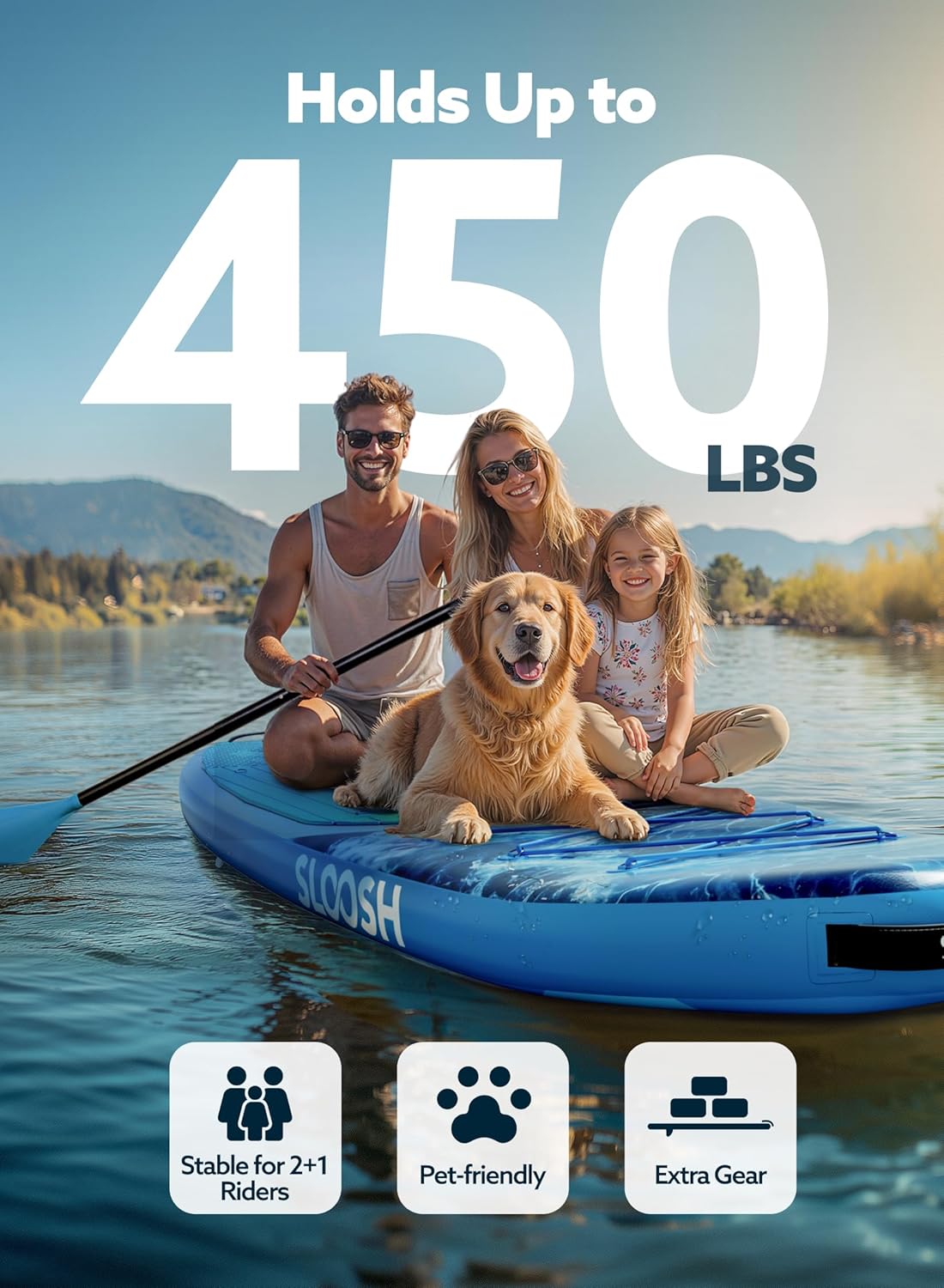 Thumbnail 2 de SLOOSH Ripple 10'6" Inflatable Stand Up Paddle Board (SUP) with EVA Deck, Dual-Action Pump & Backpack Kit