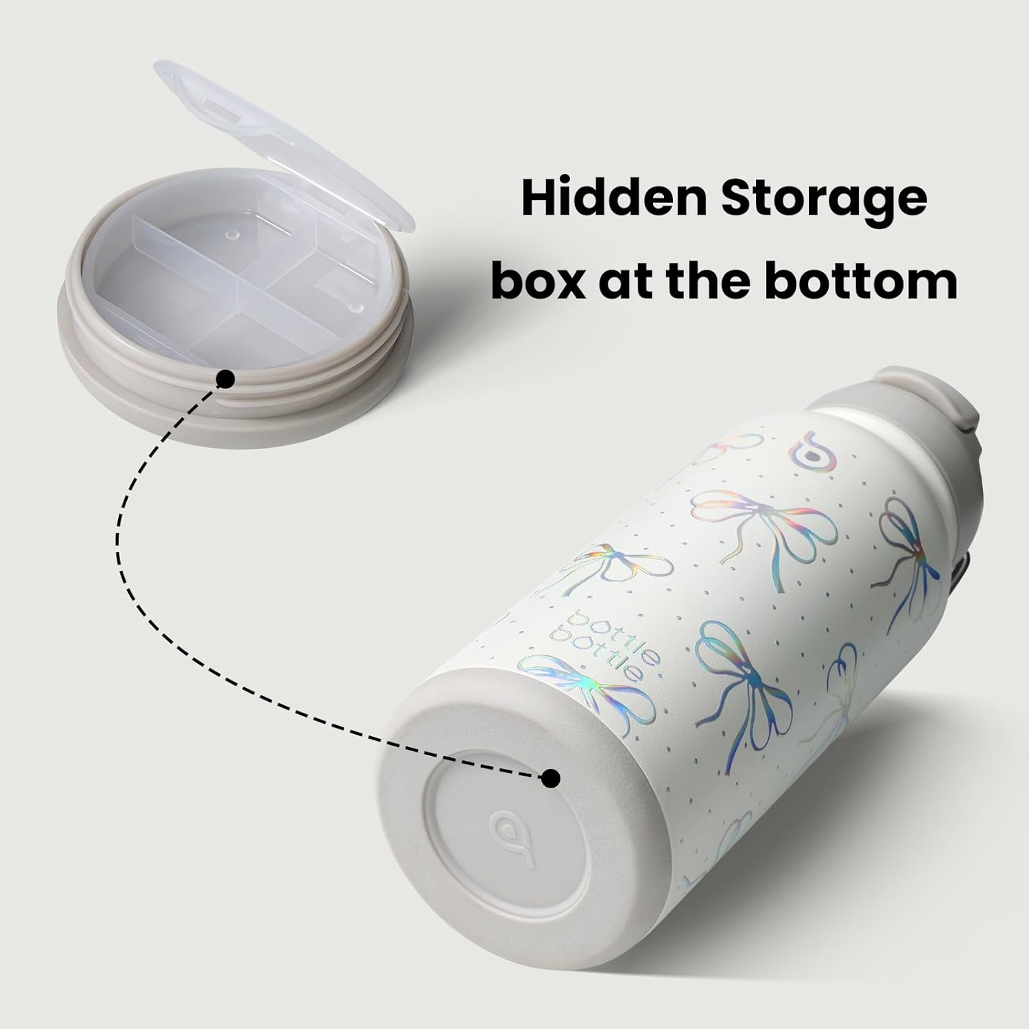 Thumbnail 3 de BOTTLE BOTTLE Edelstahl-Trinkflasche 1 l mit Strohhalm, isoliert & doppelwandig (BPA-frei) – inkl. Pillenfach