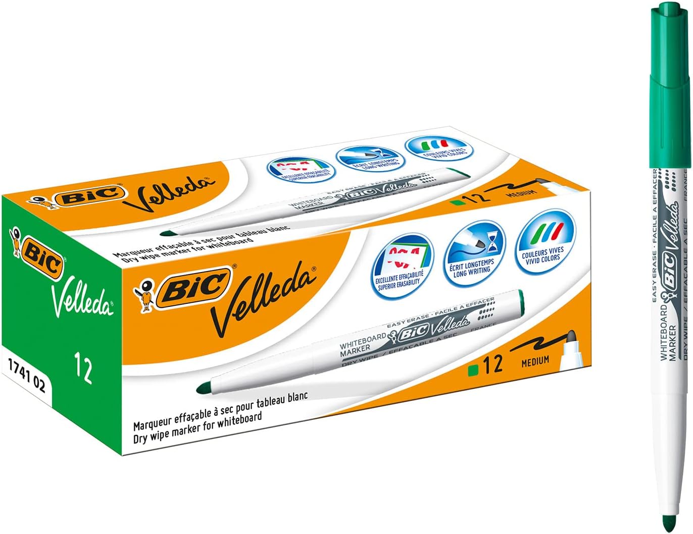 Thumbnail 6 de BIC Velleda 1741 Pennarelli Nero 12 pz