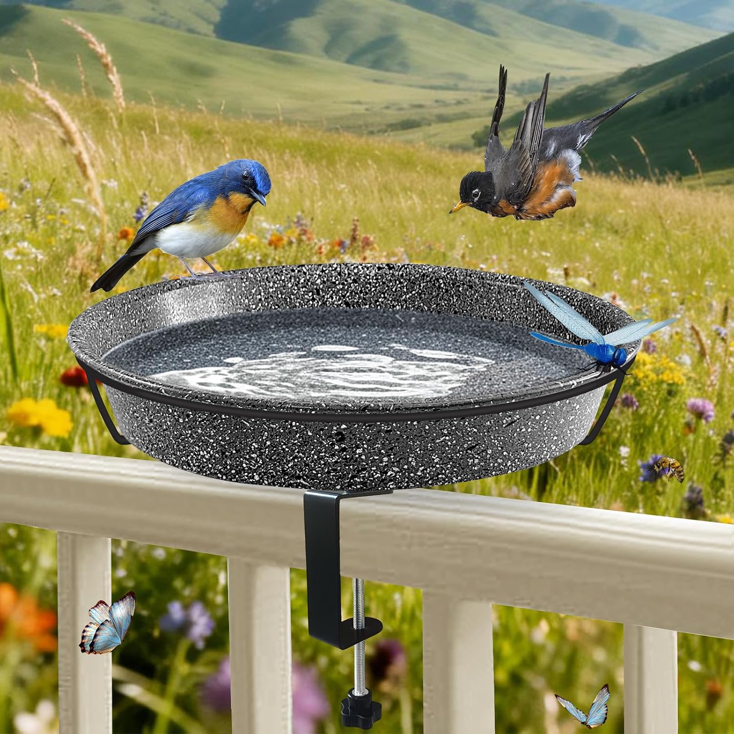 Thumbnail 6 de Deck-Mounted Metal Bird Bath, 11.5-inch