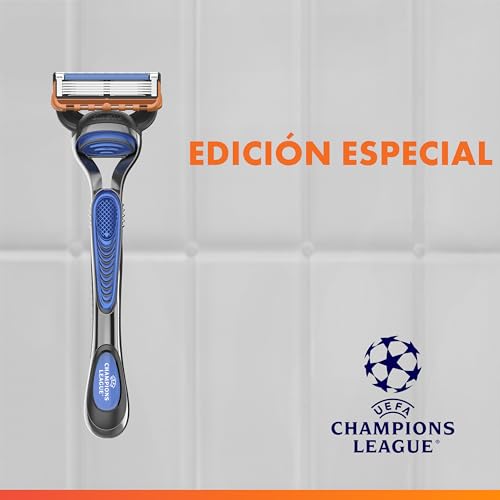 Detalle de Gillette Fusion5 Maquinilla de Afeitar Hombre con 5 Recambios, Azul/Negro