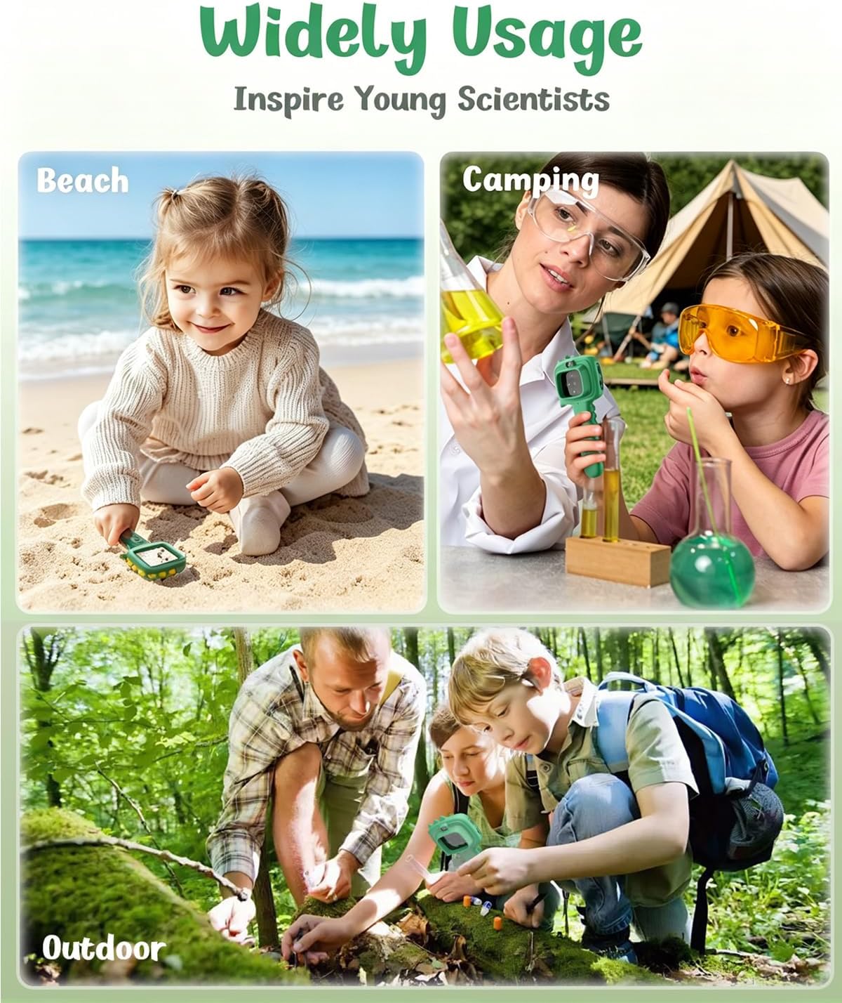 Thumbnail 6 de Microscope Camera for Kids: 2-in-1 Handheld Pocket Microscope with 2.4" Screen and Autofocus (Green)