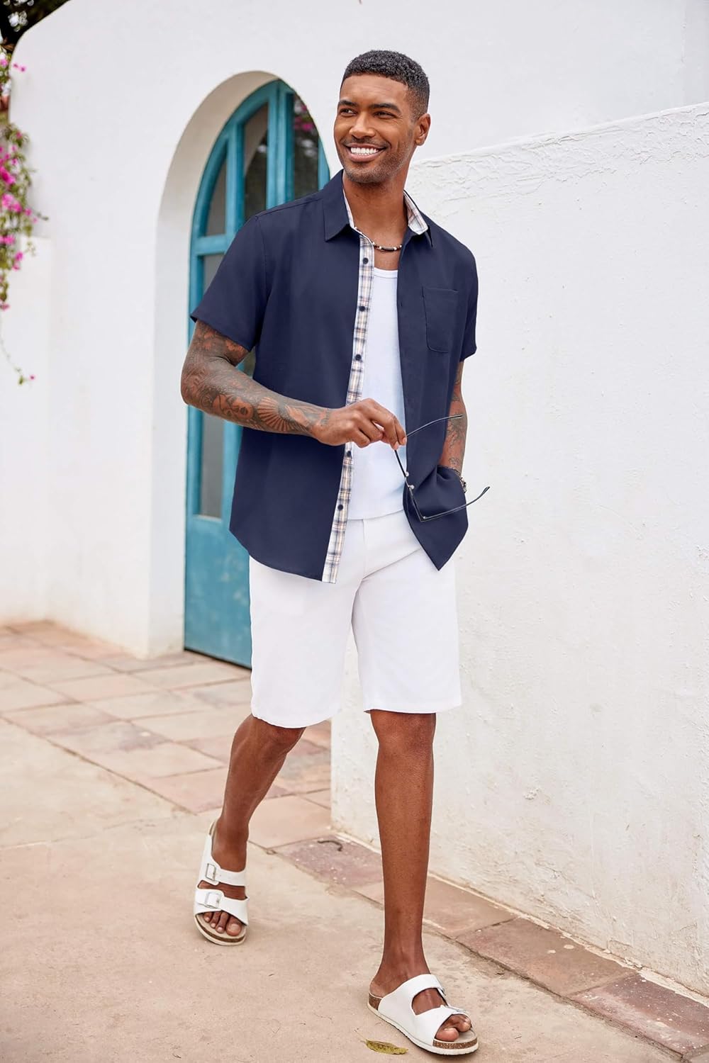 Thumbnail 3 de COOFANDY Men’s Short Sleeve Button-Down Shirt with Chest Pocket