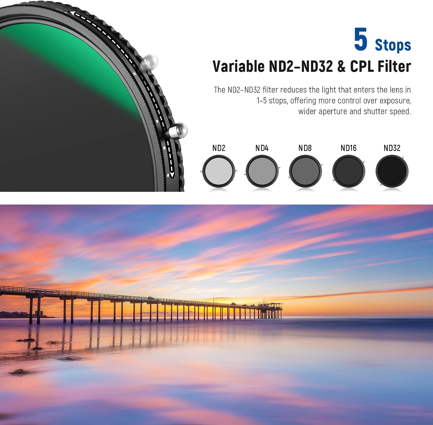 Detalle 2 de Neewer 77mm Variable ND+CPL Filter