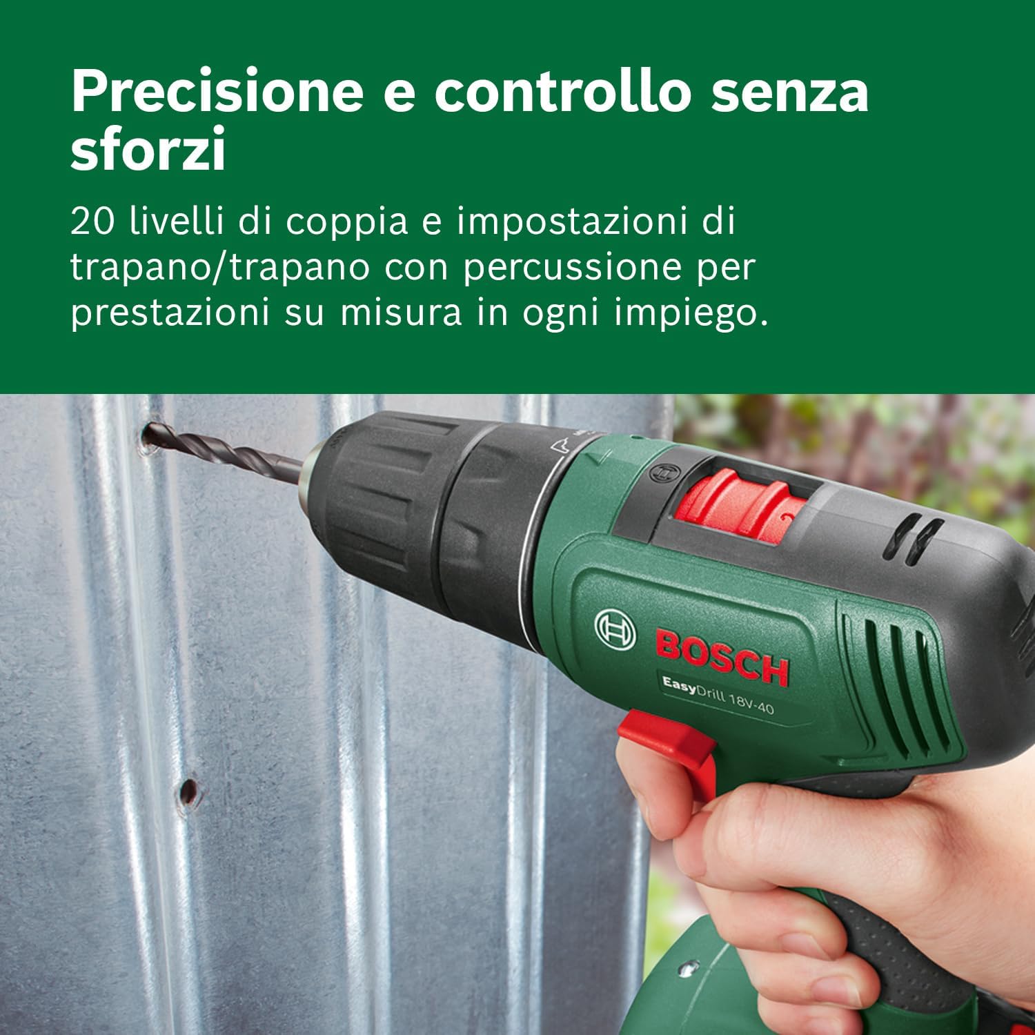 Thumbnail 3 de Bosch Home and Garden EasyDrill 18V-40 06039D8004 trapano avvitatore a batteria in custodia