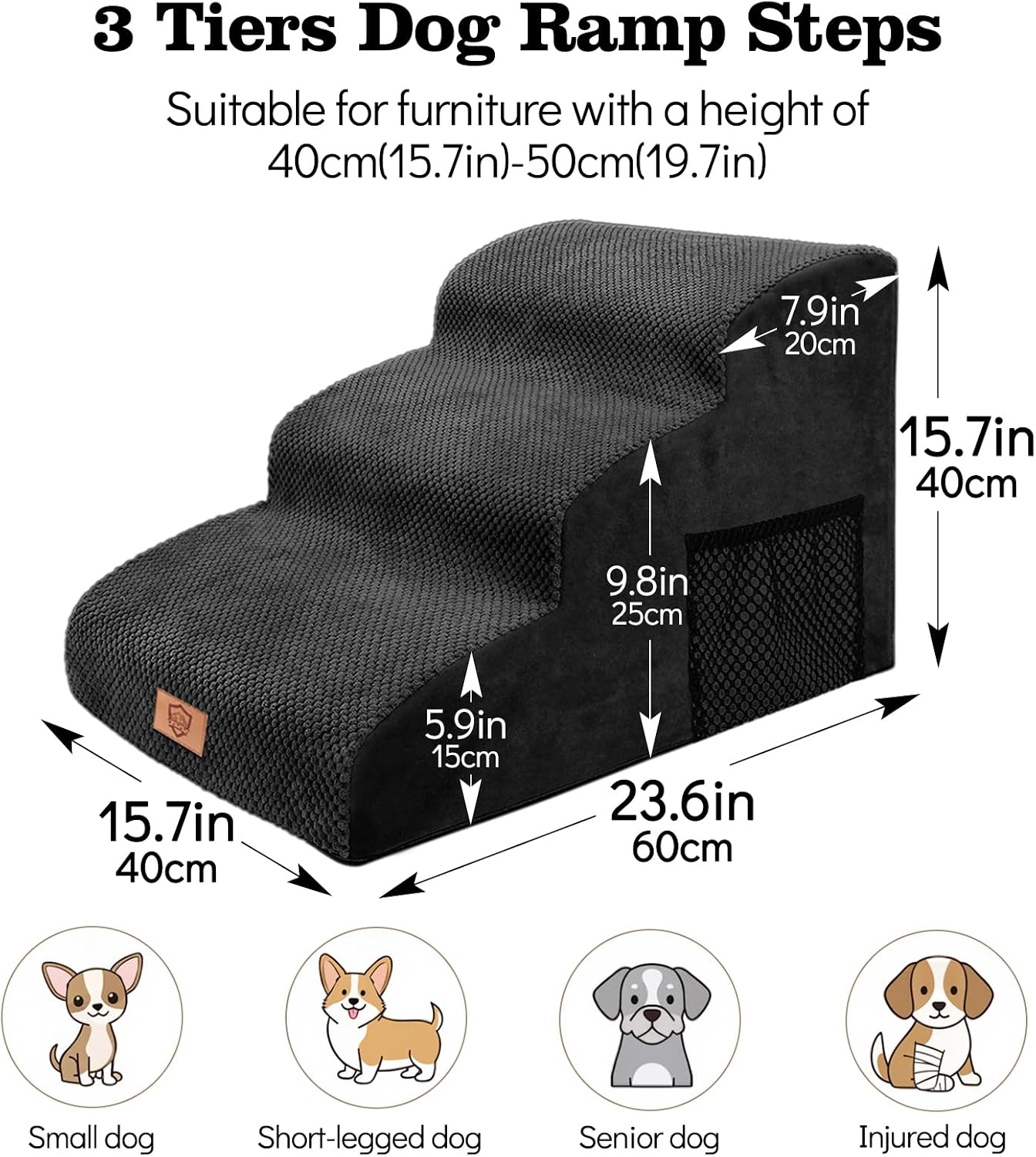 Thumbnail 2 de Pawchop Dog Steps for Sofa 3-Step Ramp