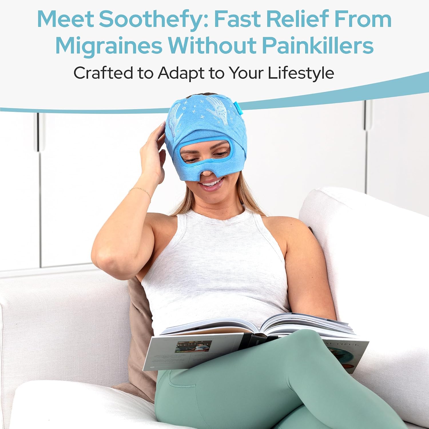 Thumbnail 1 de Soothefy Migraine Relief Cap with Slide-Up Eye Mask