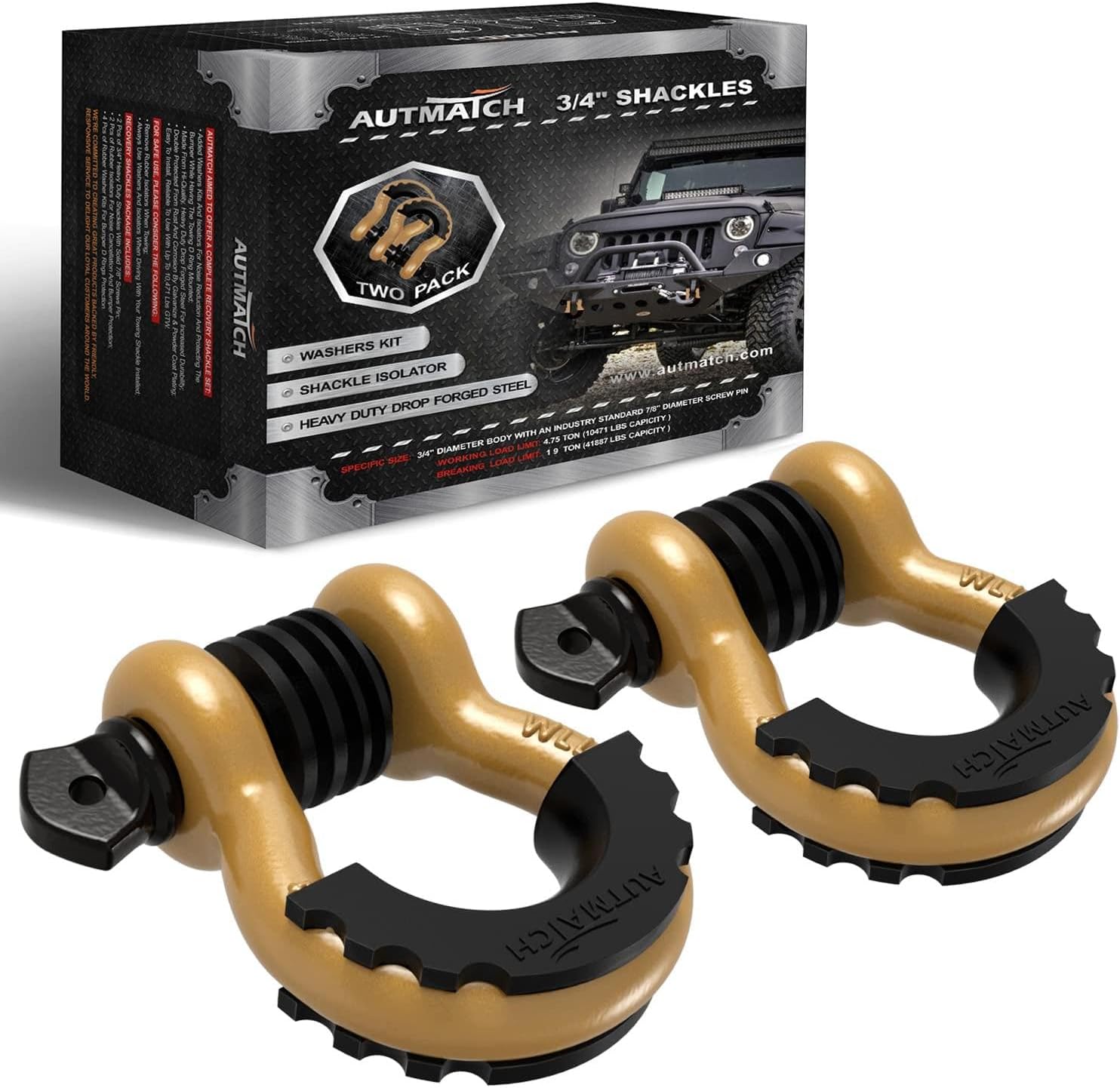 Thumbnail 6 de AUTMATCH D Ring Shackle 3/4" 10471 lb capacity