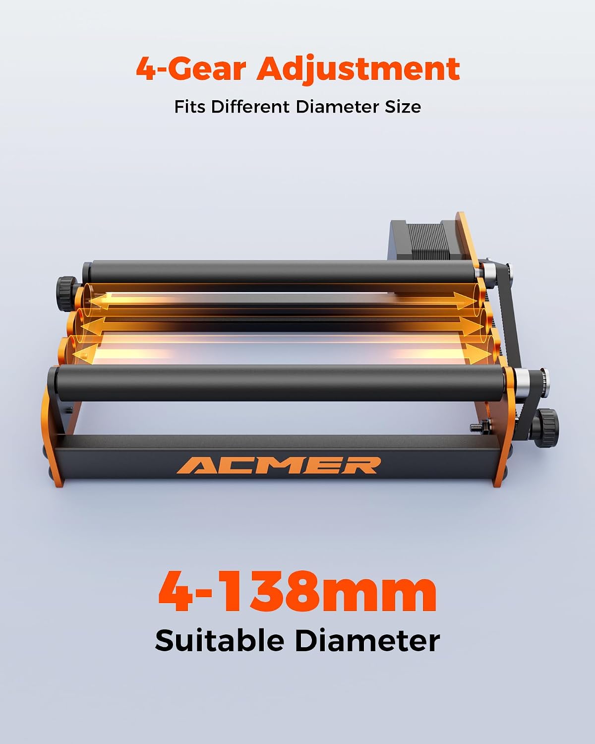 Detalle de ACMER M2 Rotary Roller for Laser Engravers: 360° Y-axis Rotary Module for Cylindrical Objects