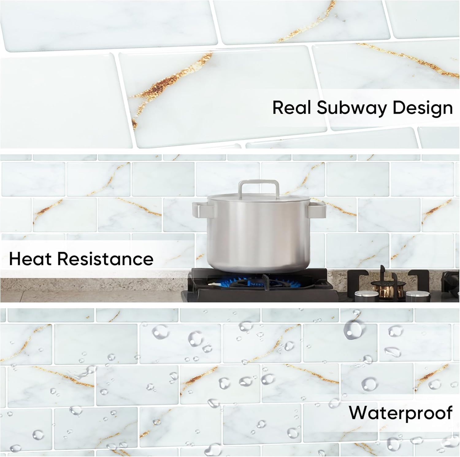Thumbnail 5 de Yoillione Peel and Stick Tiles for Kitchen: 3D Brick-Style Back Splash, 10 Sheets
