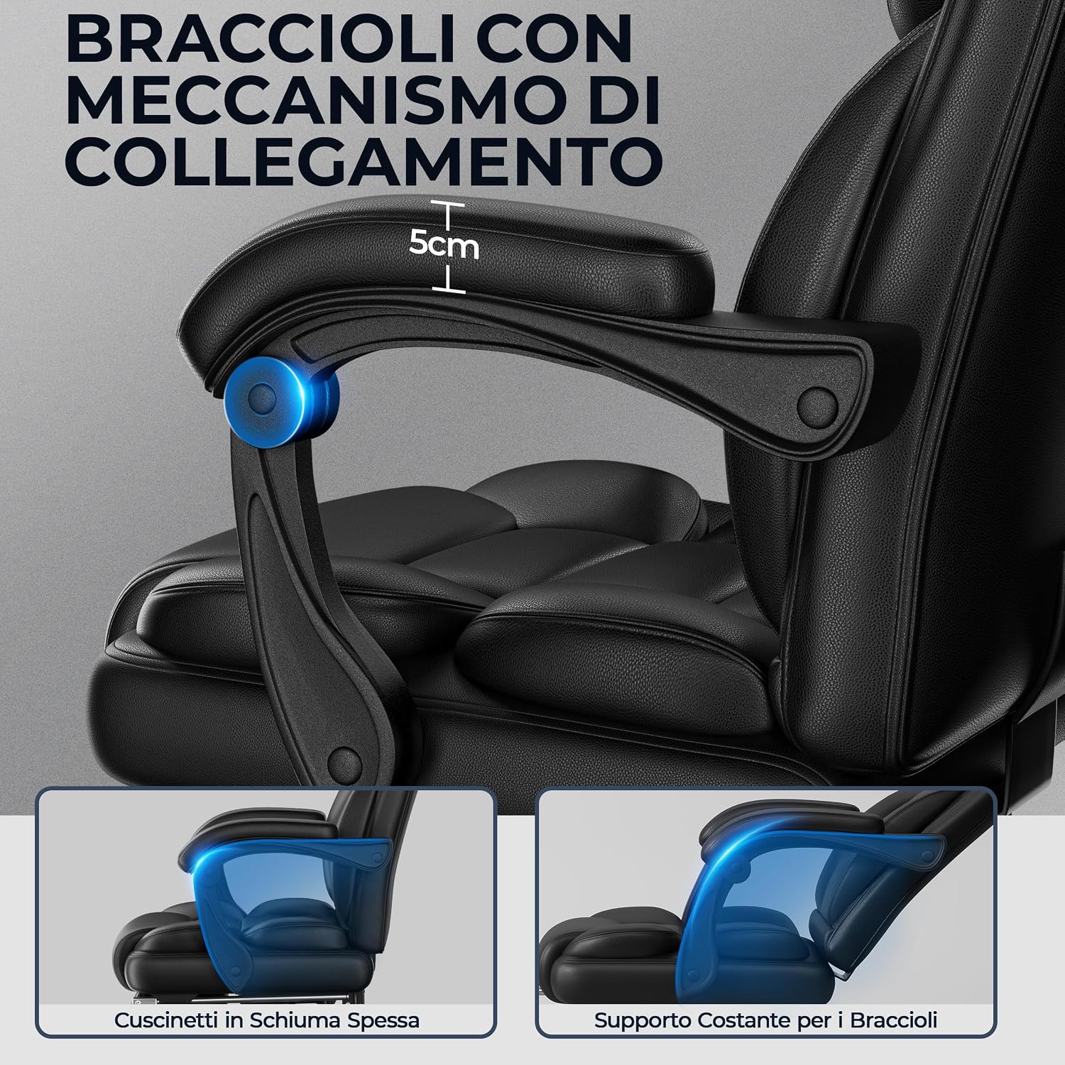 Thumbnail 4 de Yaheetech Poltrona Ufficio Ergonomica 136 kg 💺