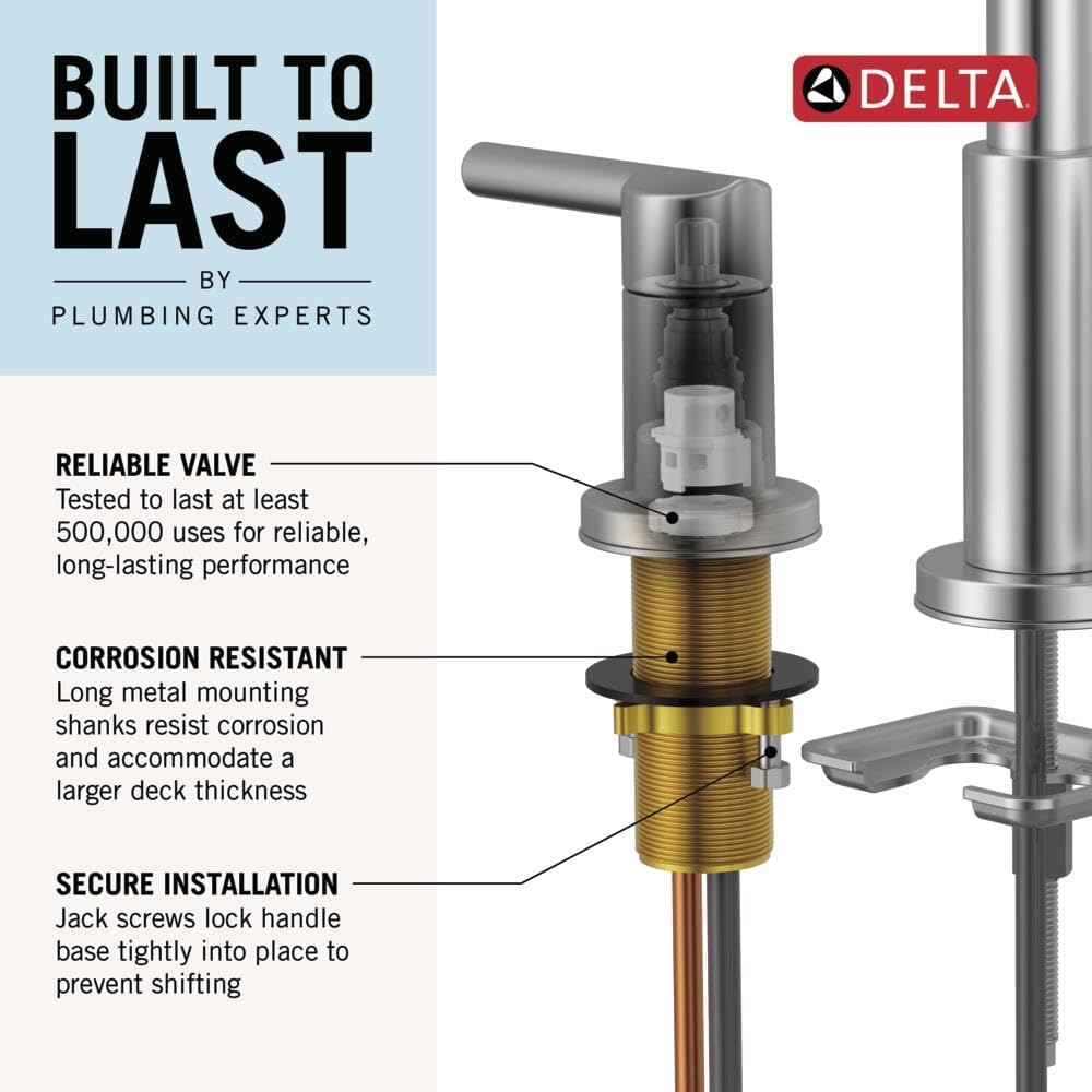 Thumbnail 6 de Delta Widespread Bathroom Faucet, Polished Nickel